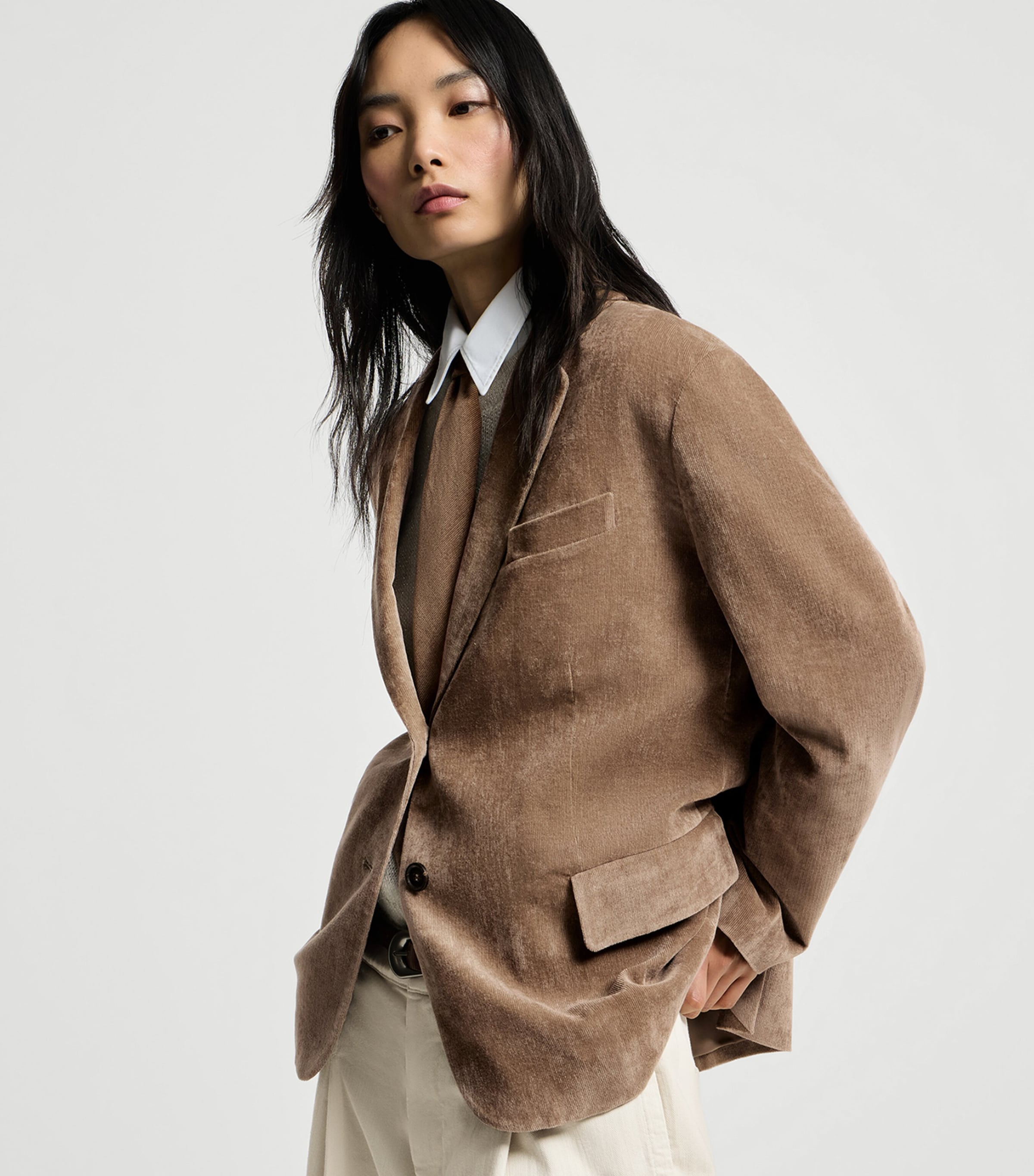 Brunello Cucinelli Womens Corduroy Single-Breasted Blazer Image 4