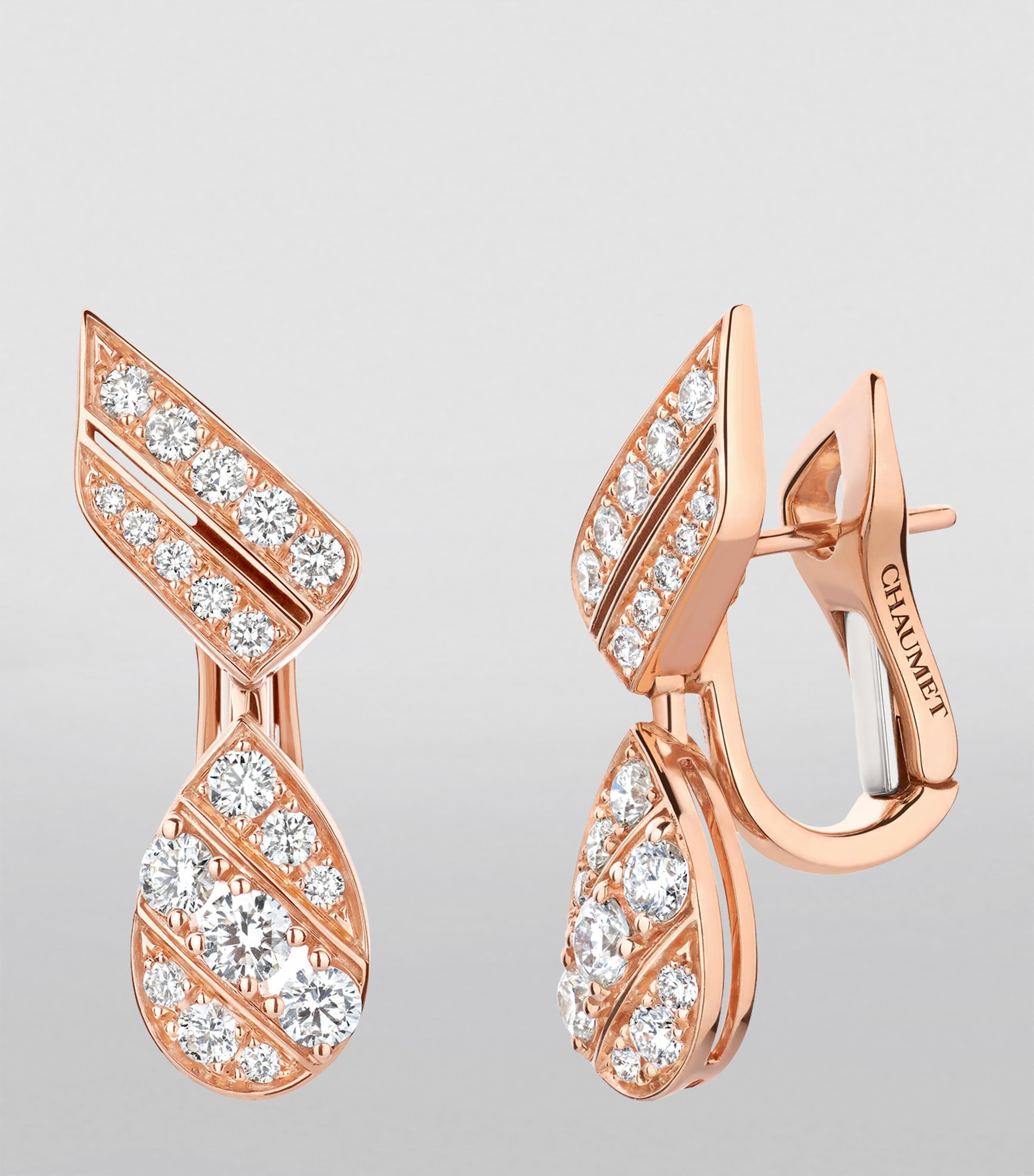 Rose Gold and Diamond Joséphine Aigrette Earrings PINK GOLD Image 2