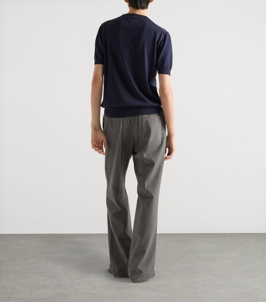 Cotton Short-Sleeve Sweater F0AA7 Image 5