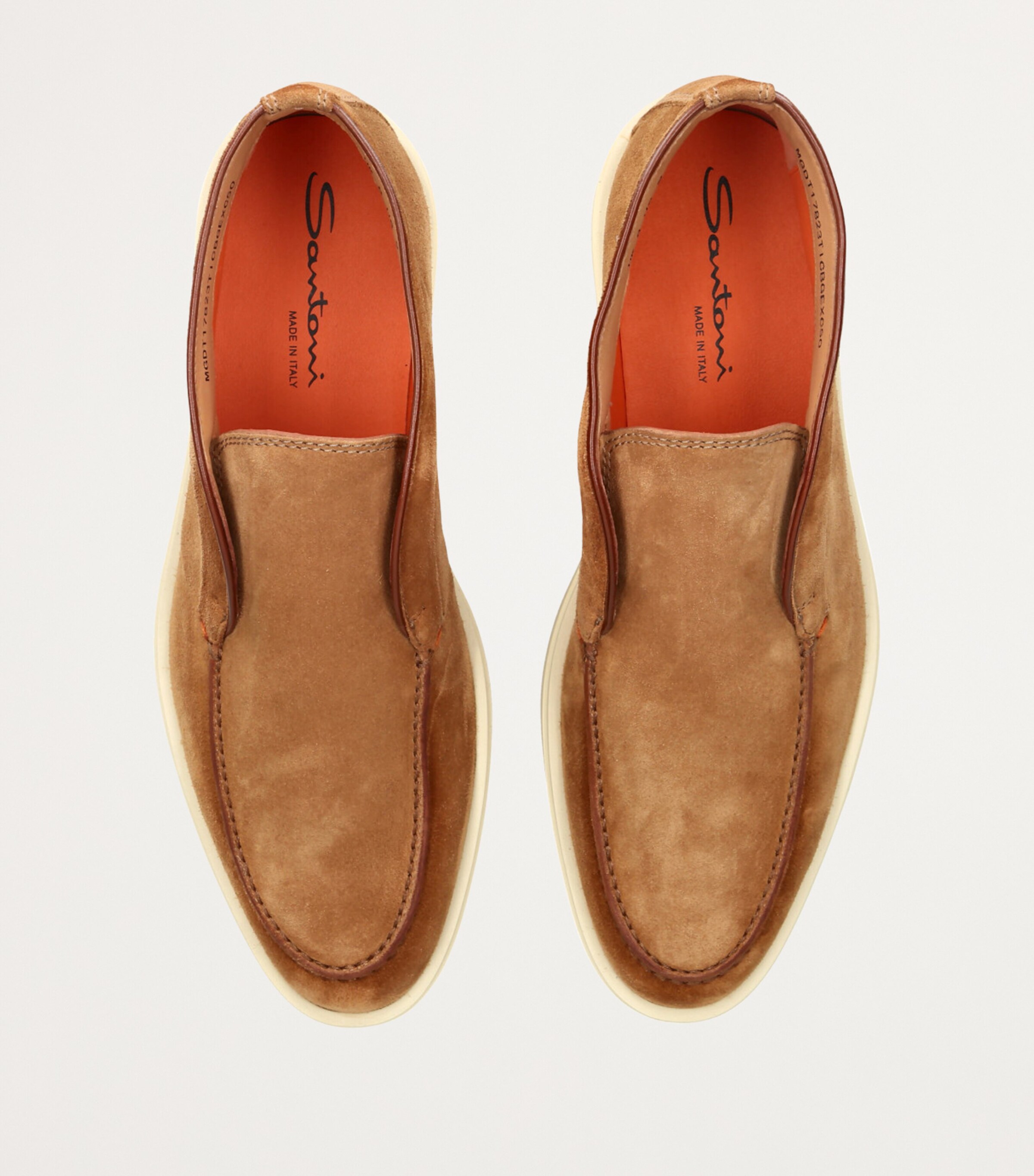 Santoni Suede Detroit High-Top Loafers Brown Image 4