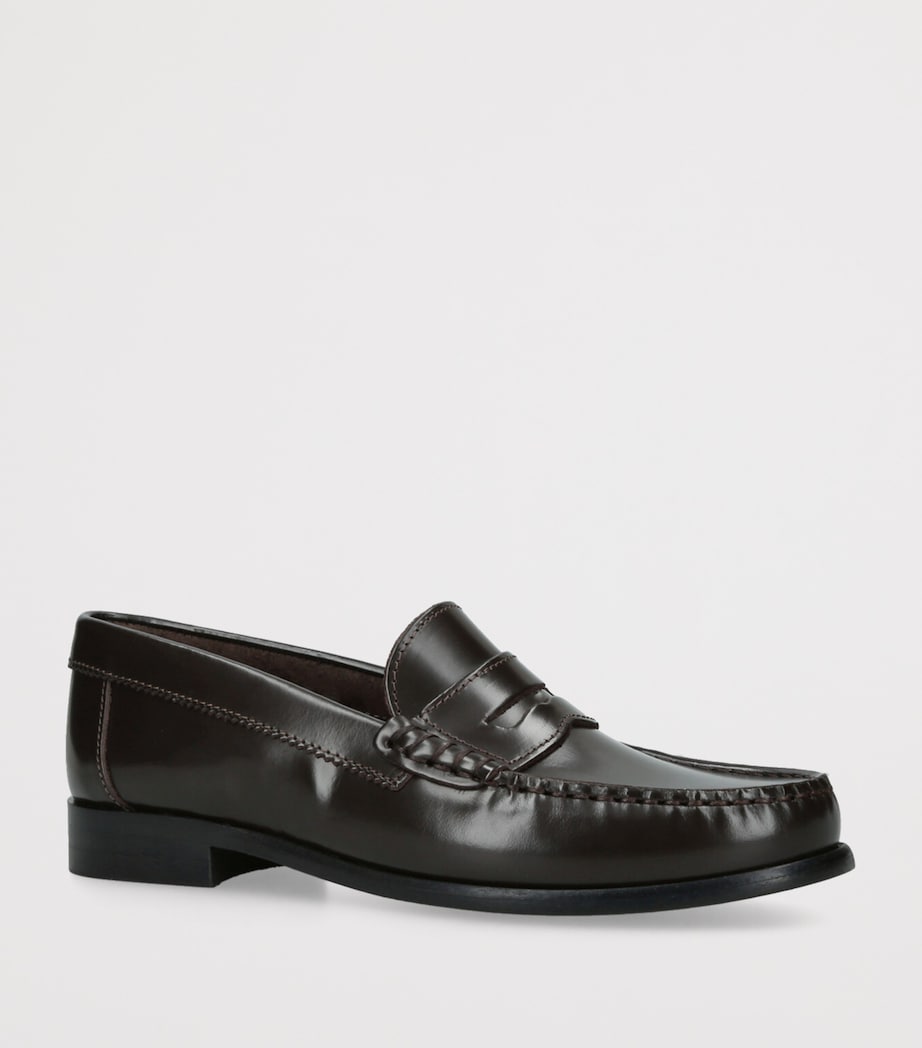 papouelli Leather London Loafers Dark Brown Image 3