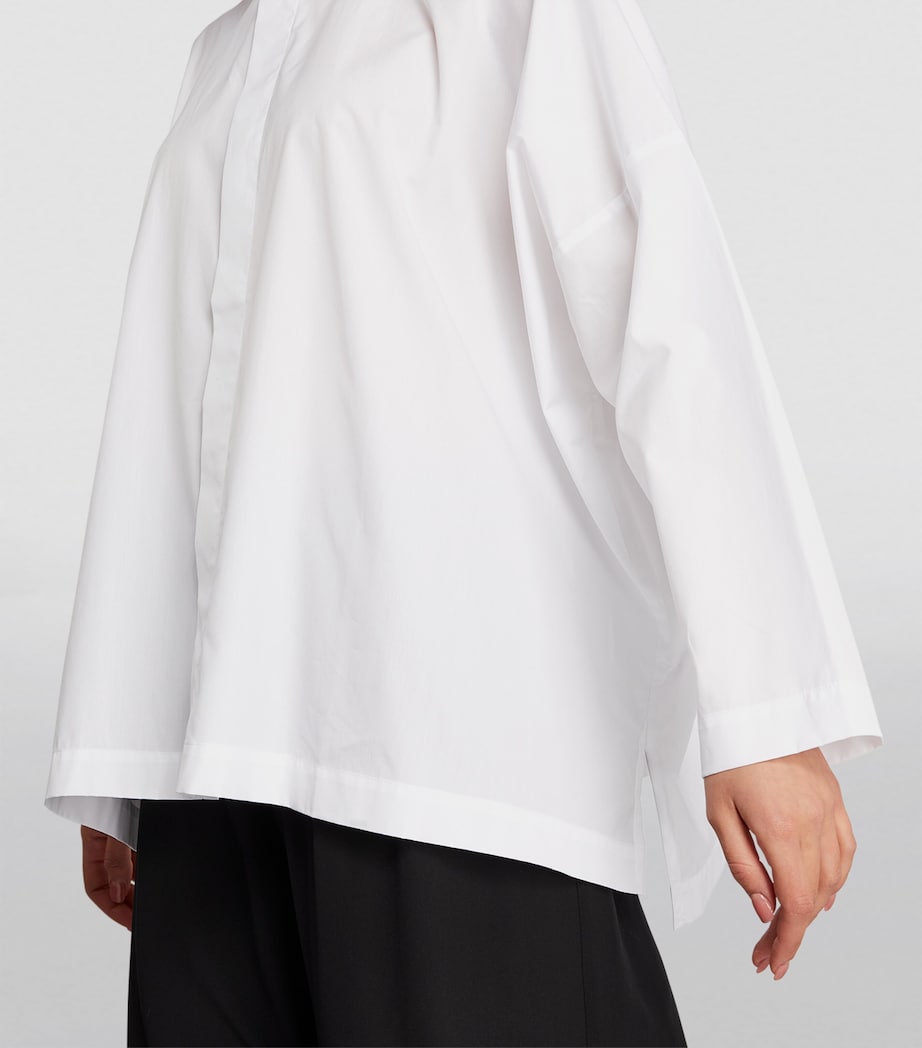 Cotton Stand-Collar Shirt WHITE Image 6