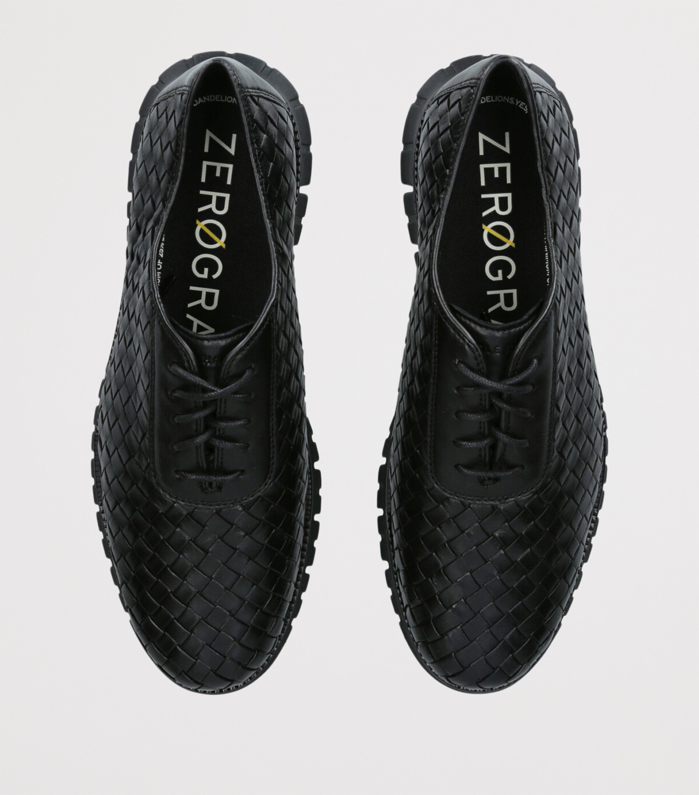 Cole Haan Black Woven Leather ZerØGrand Oxford Sneakers  display picture 2