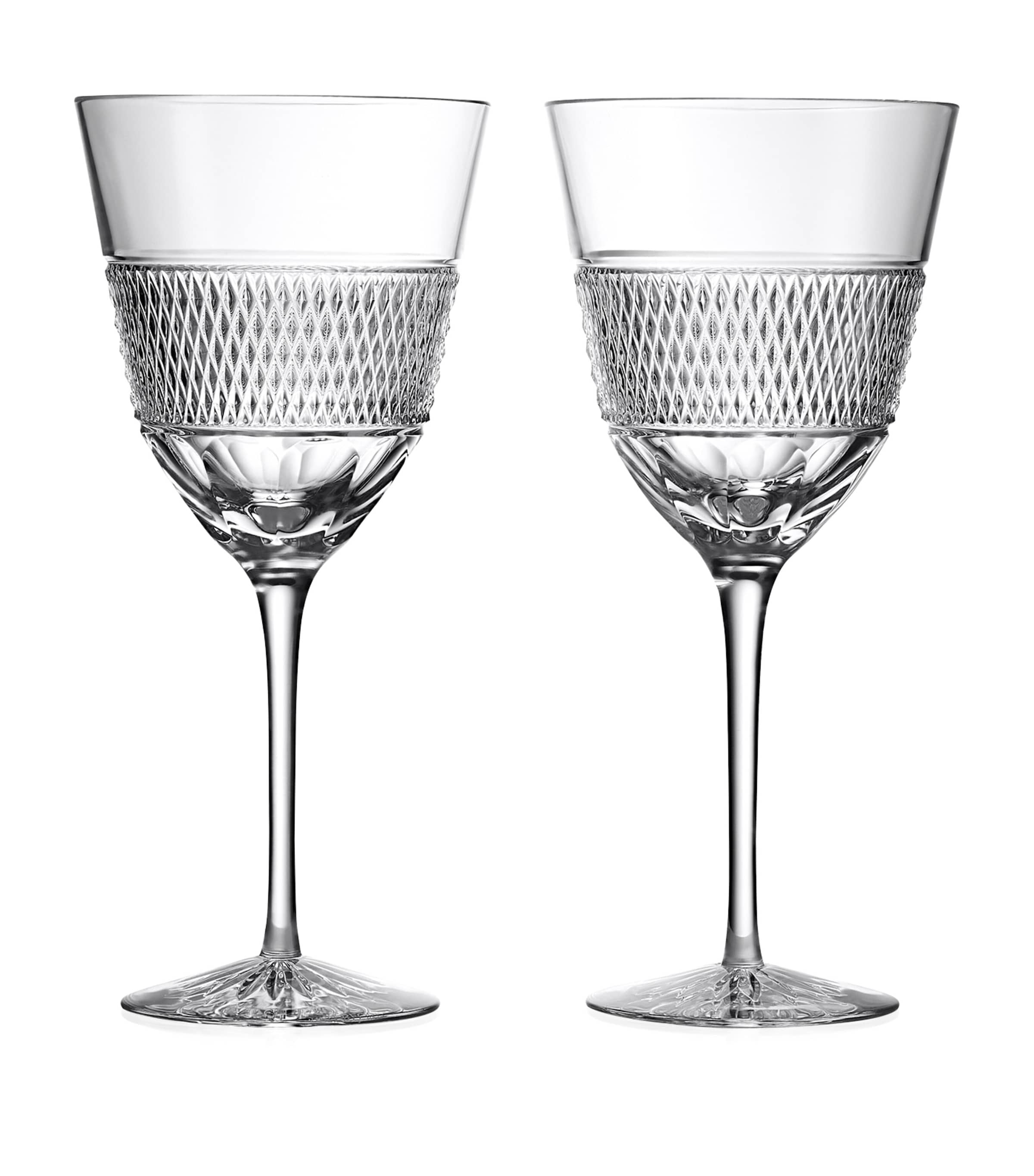 Waterford Set Of 2 Crystal Copper Coast White Wine Glasses In Clear