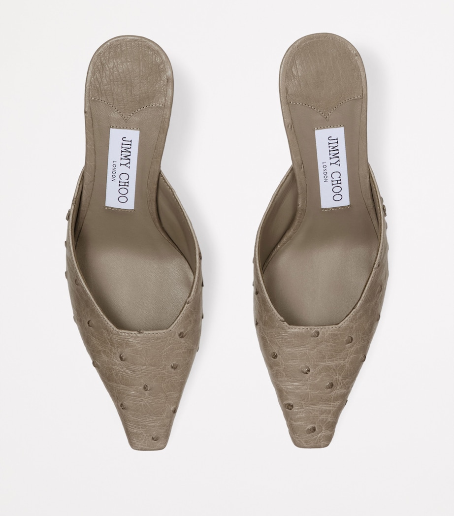 Ostrich Leather Vivi Mules 65 TAUPE Image 2