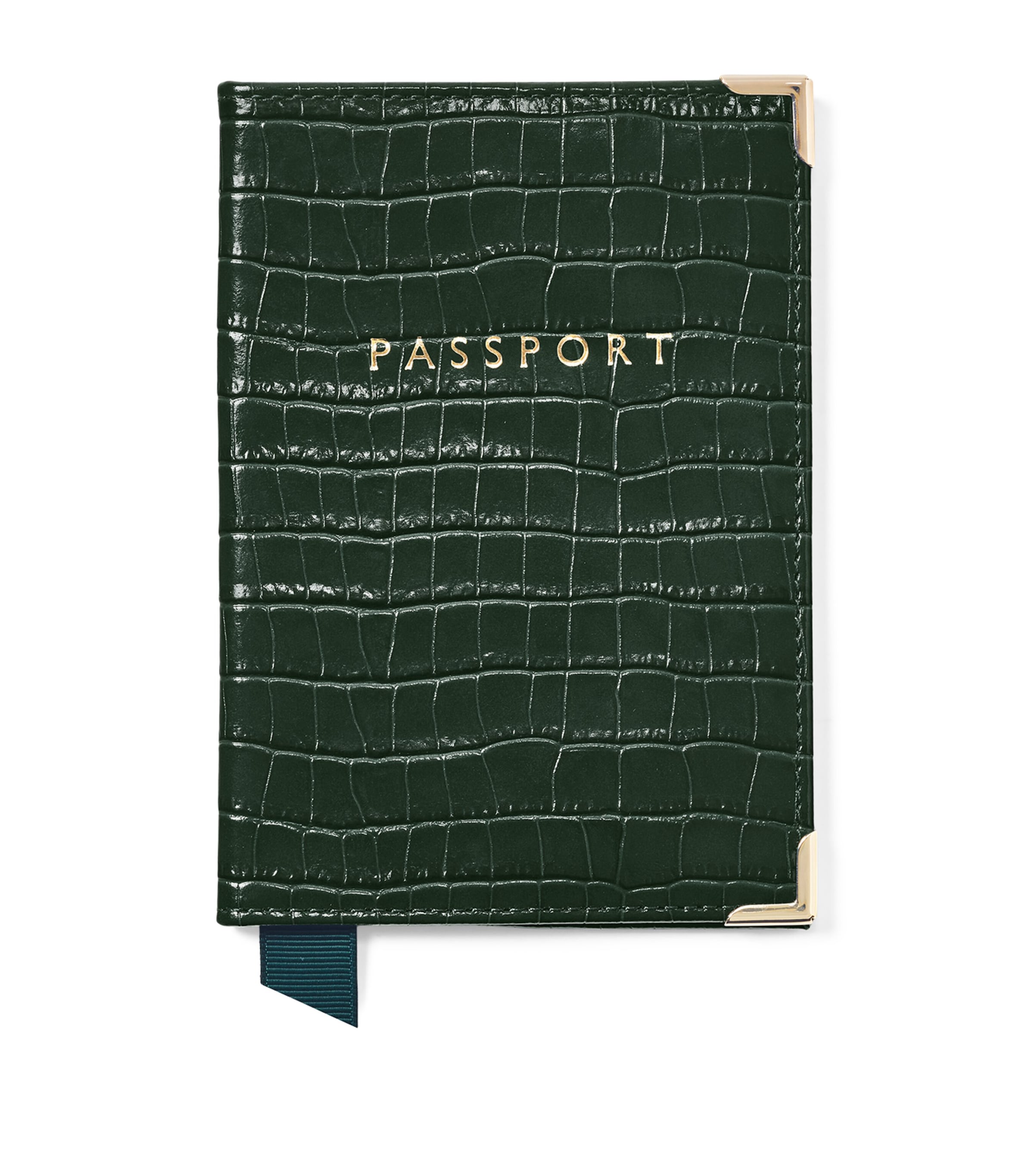 Aspinal Of London Leather Passport Cover In Green