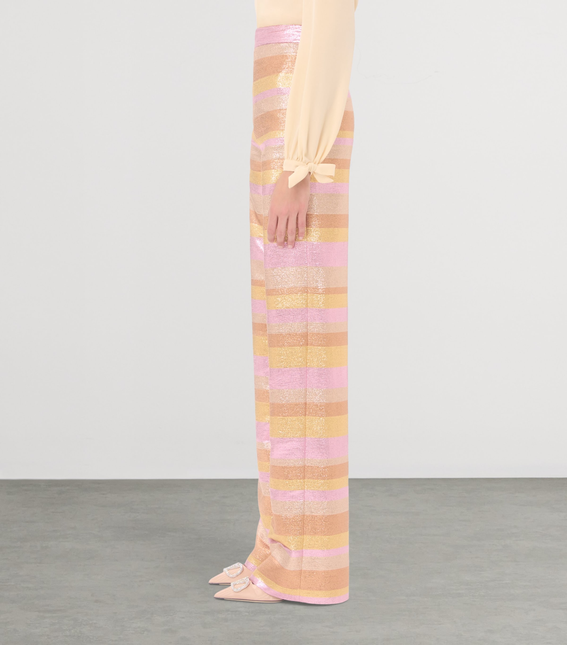 Valentino Womens Metallic Stripe Trousers Image 3