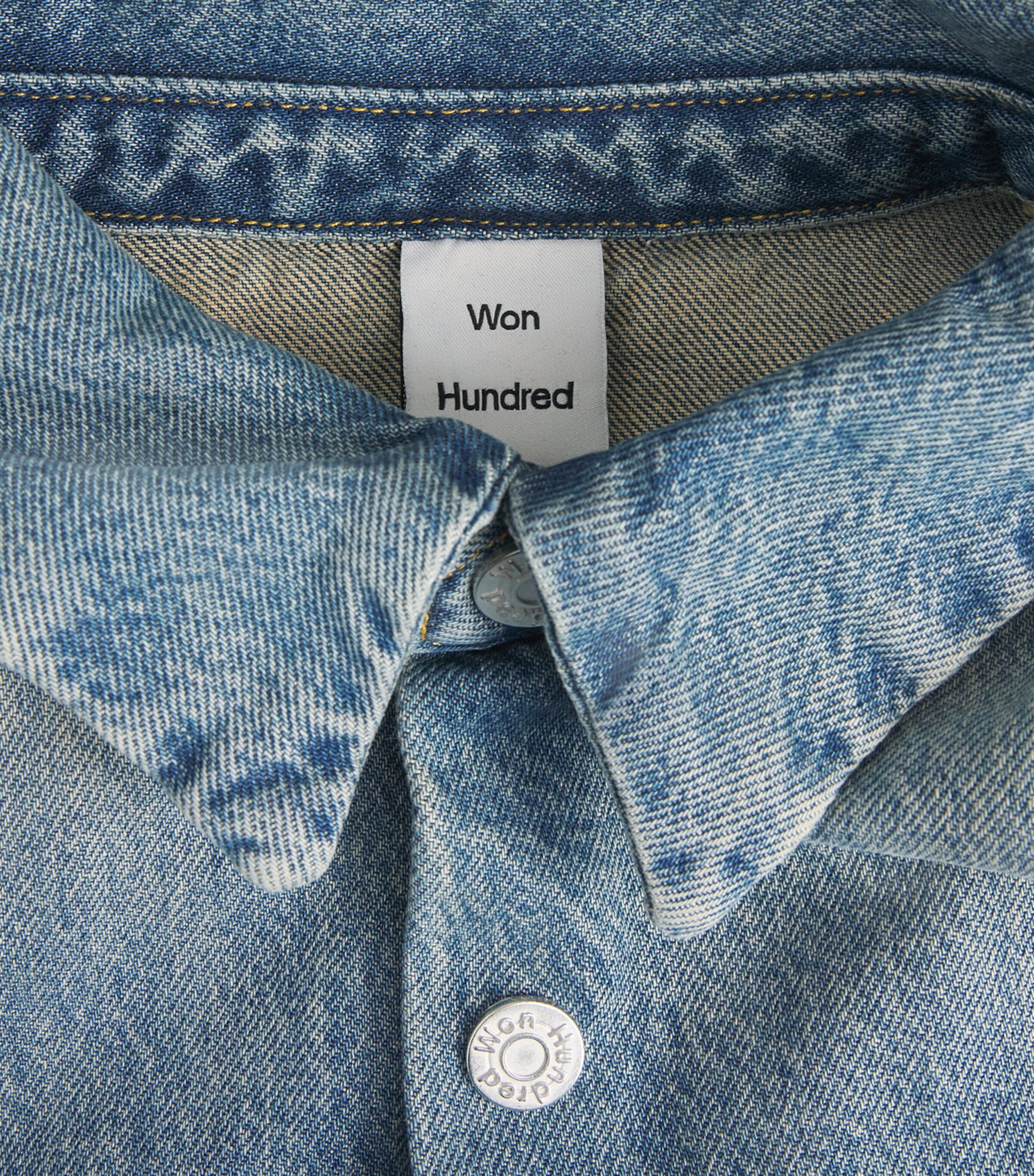 Won Hundred Mens Denim Zayne Shirt Cel Tintet Blue Image 6