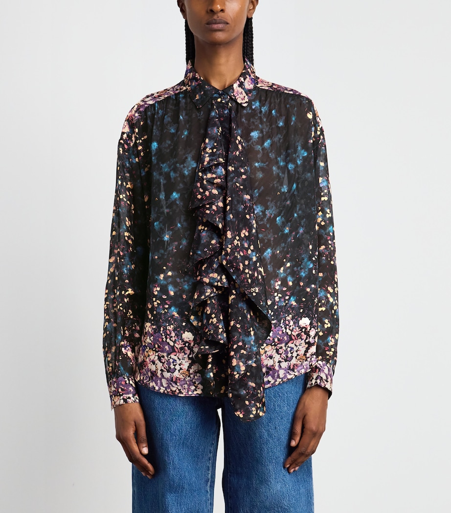 Ulla Johnson Womens Silk Ruffle Gesture Blouse Eclipse Image 4