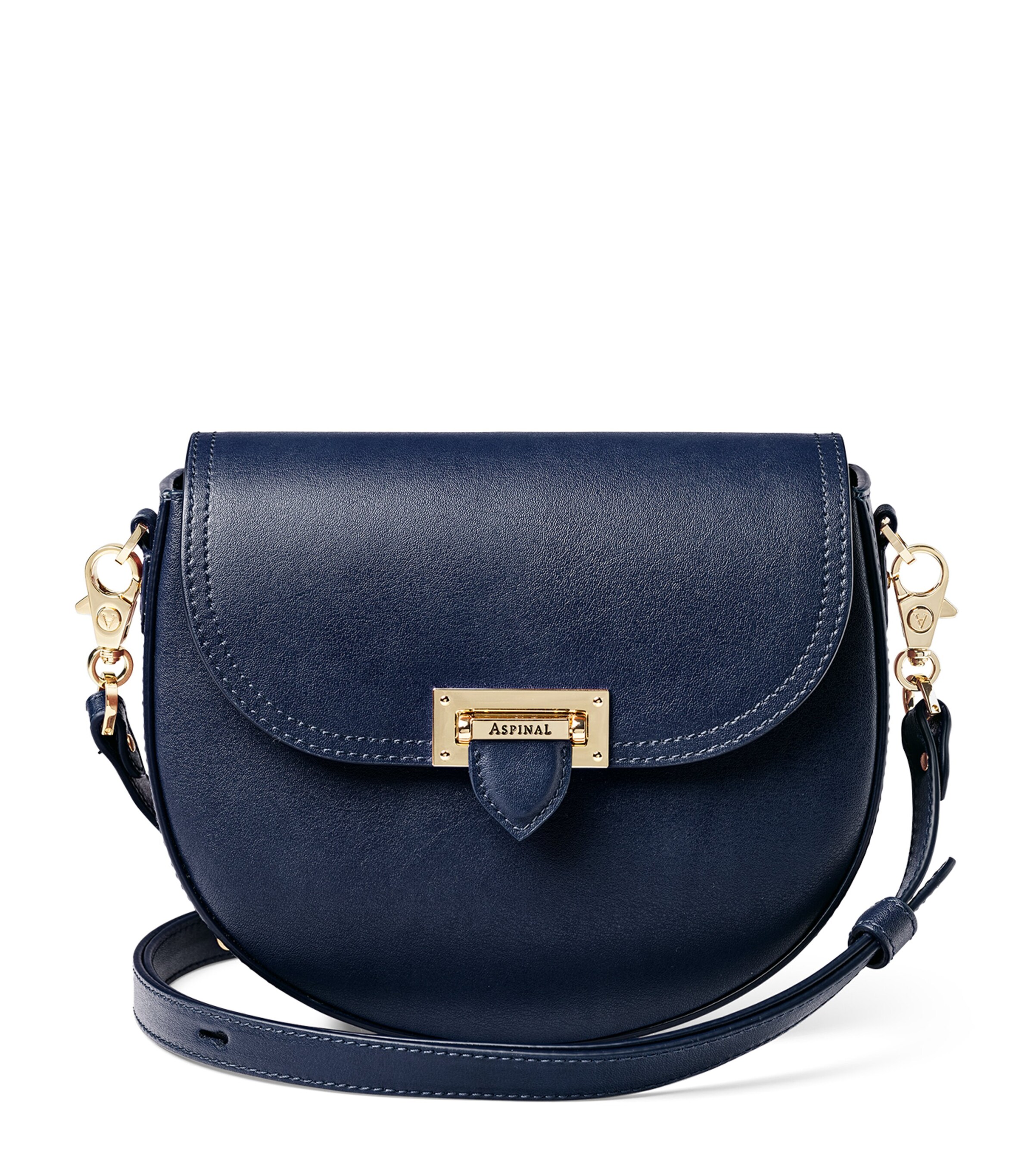 Aspinal Of London Leather Portobello Cross-Body Bag Navy Image 1