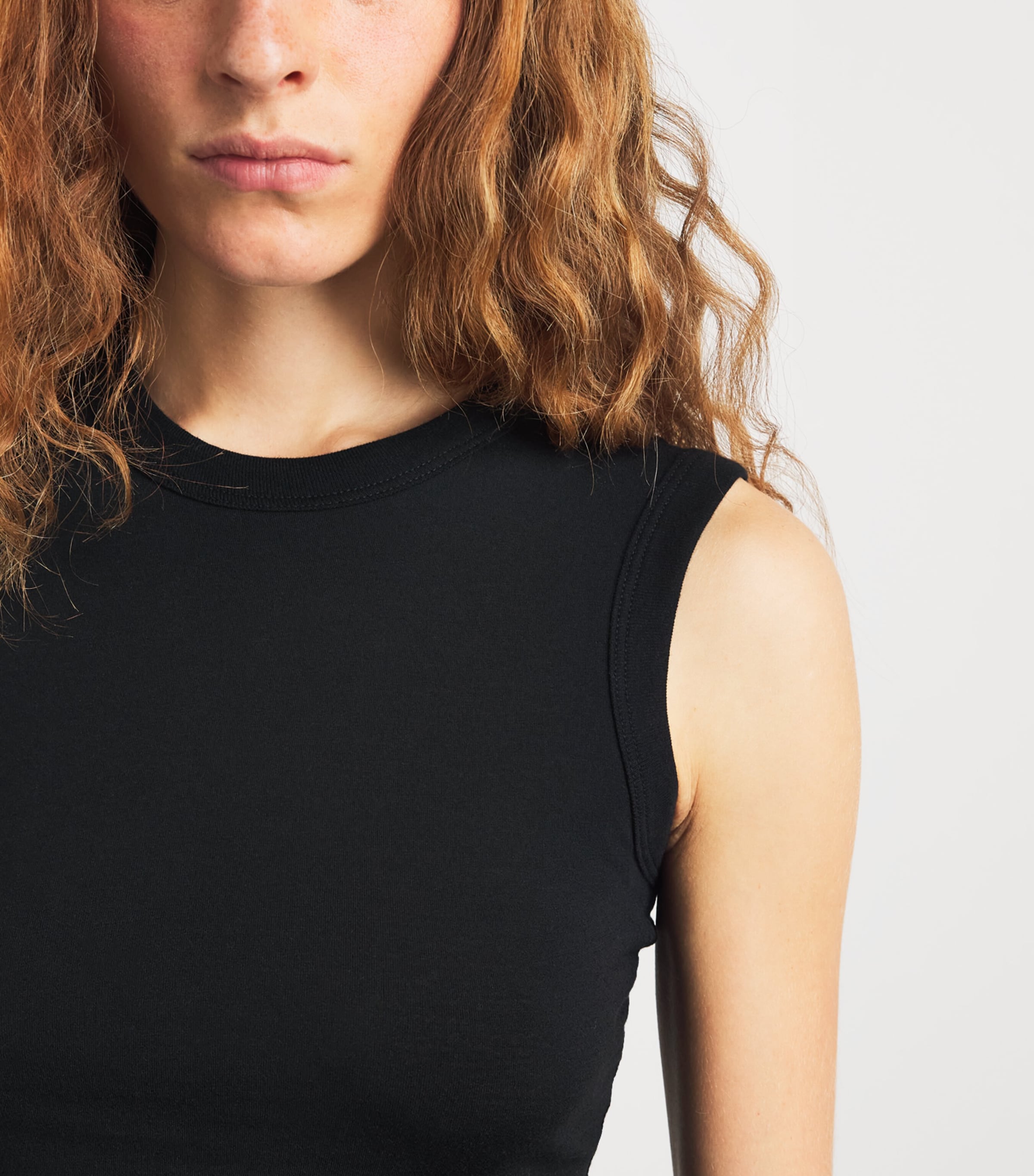 ÉTERNE Womens Fitted Tank Top Black Image 3