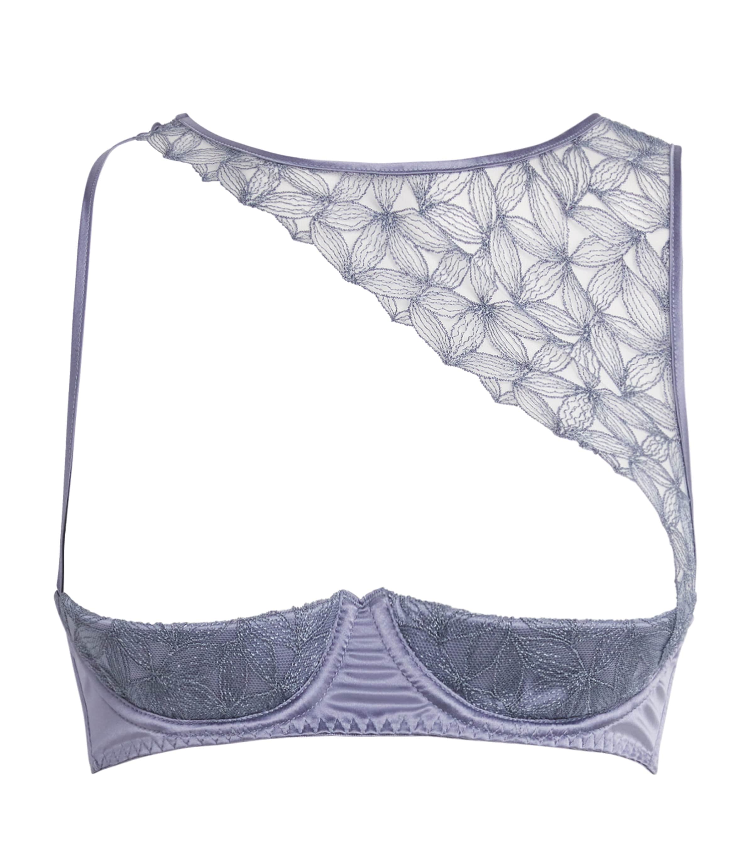 Coco De Mer Womens Lace Esme Quarter Cup Bra Powder Blue Image 1