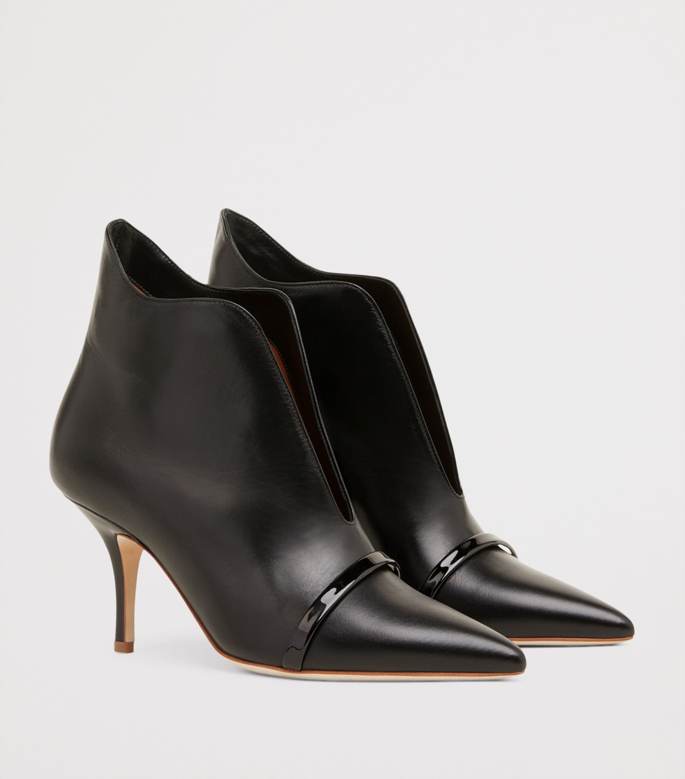Leather Cora Ankle Boots 70 BLACK Image 3