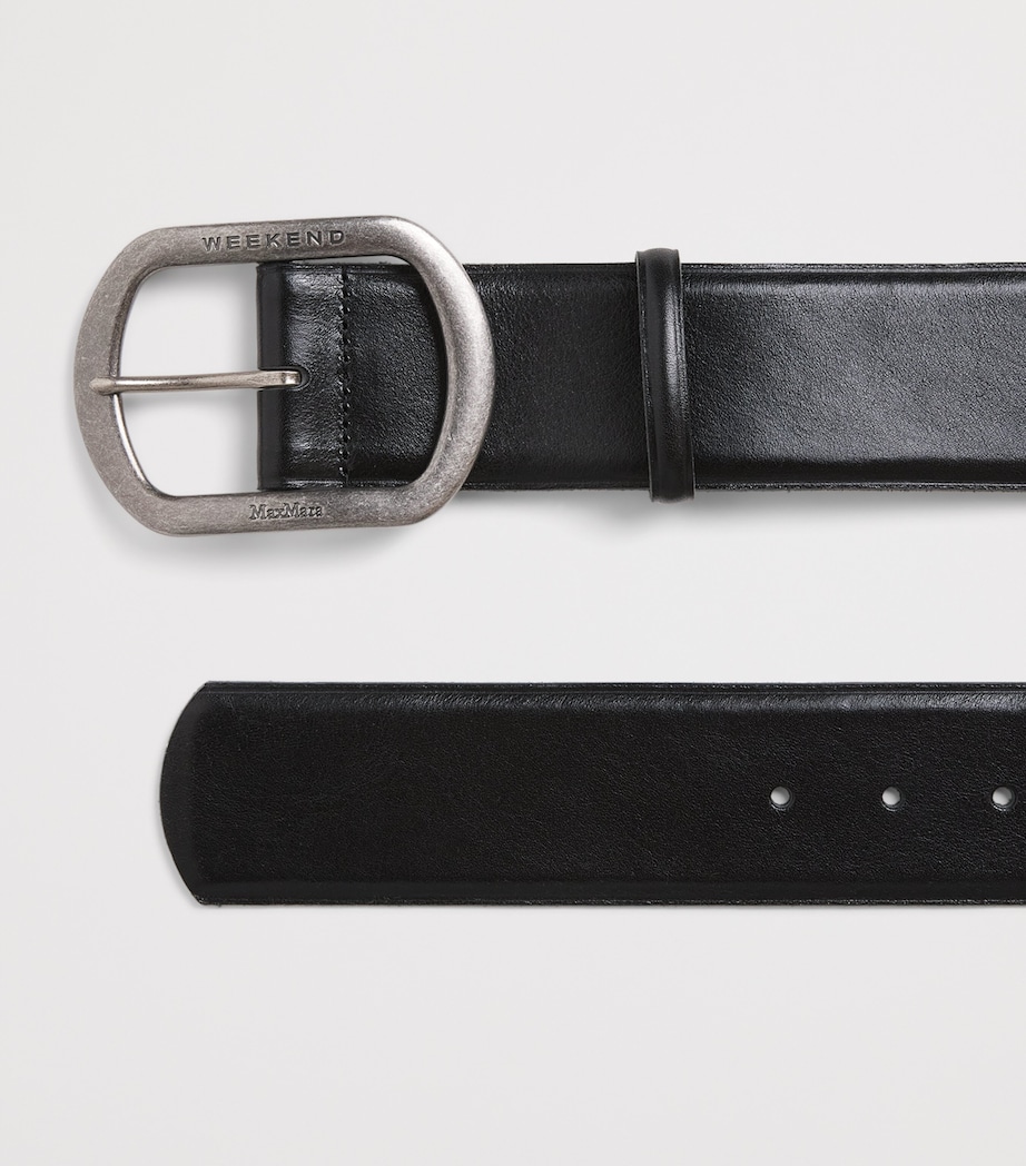 Leather Wide Belt BLACK Image 4