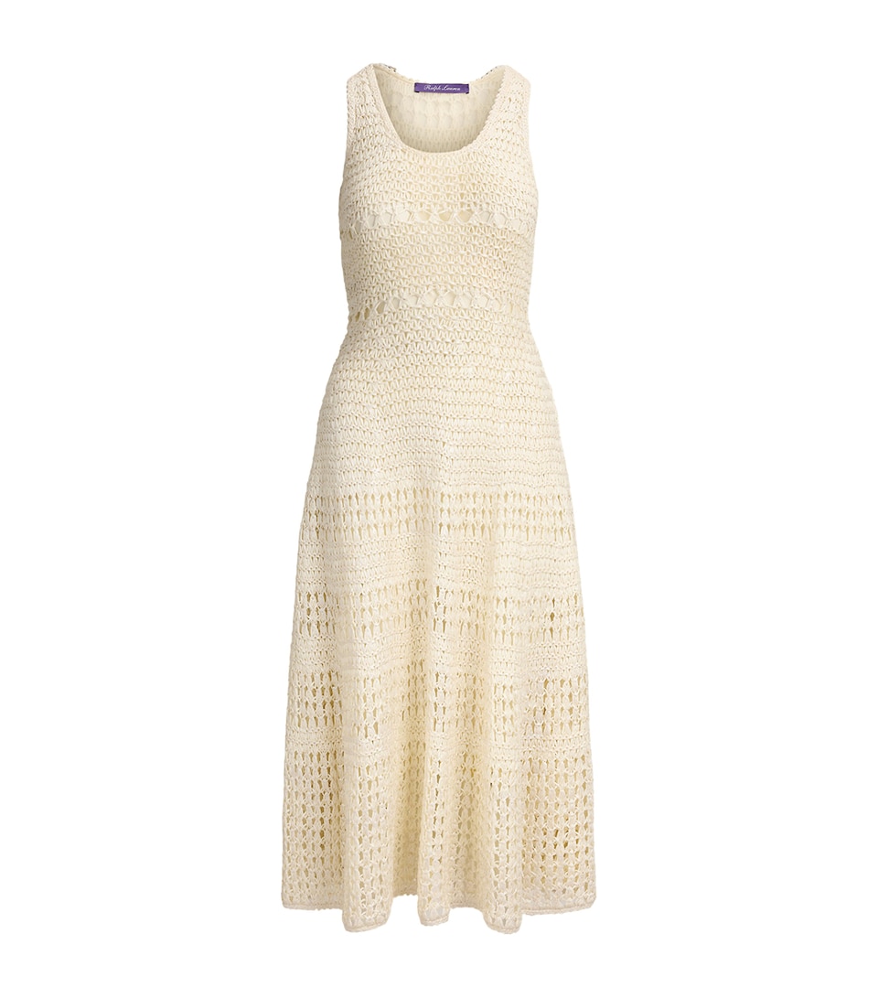 Ralph Lauren Collection Cotton Solana Midi Dress Natural