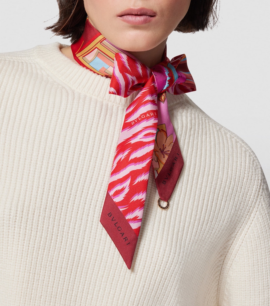 Silk Printed Scarf RED MEDIUM Image 2