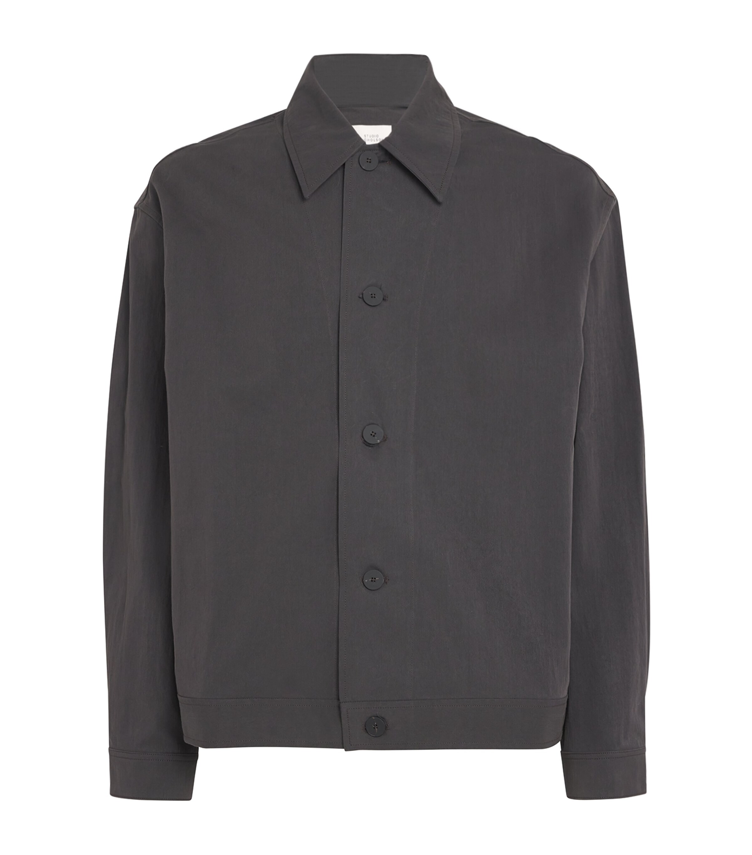 Studio Nicholson Mens Cotton-Blend Numa Overshirt Oil Image 1