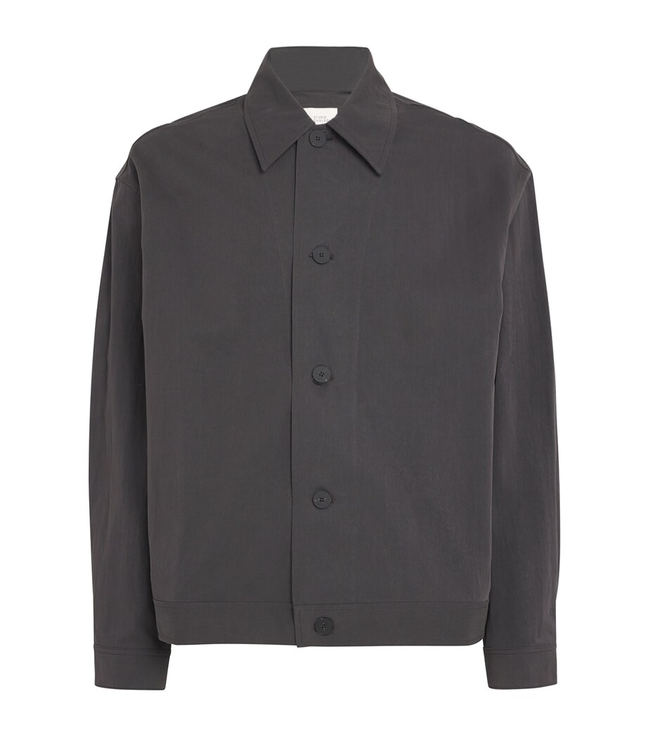 Studio Nicholson Mens Cotton-Blend Numa Overshirt Oil Image 1