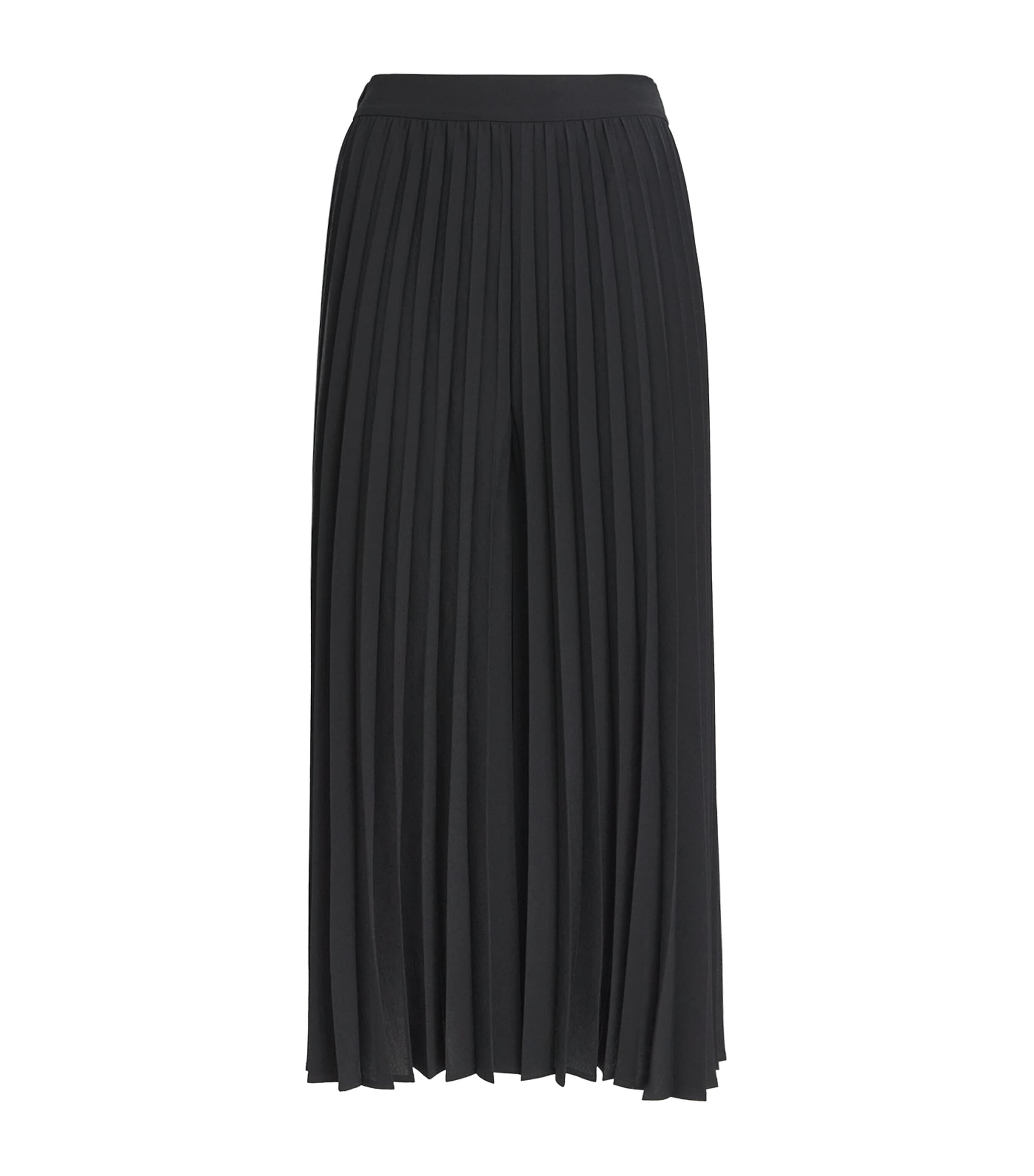 Joseph Anvers Airy Plissé Cropped Culottes In Black
