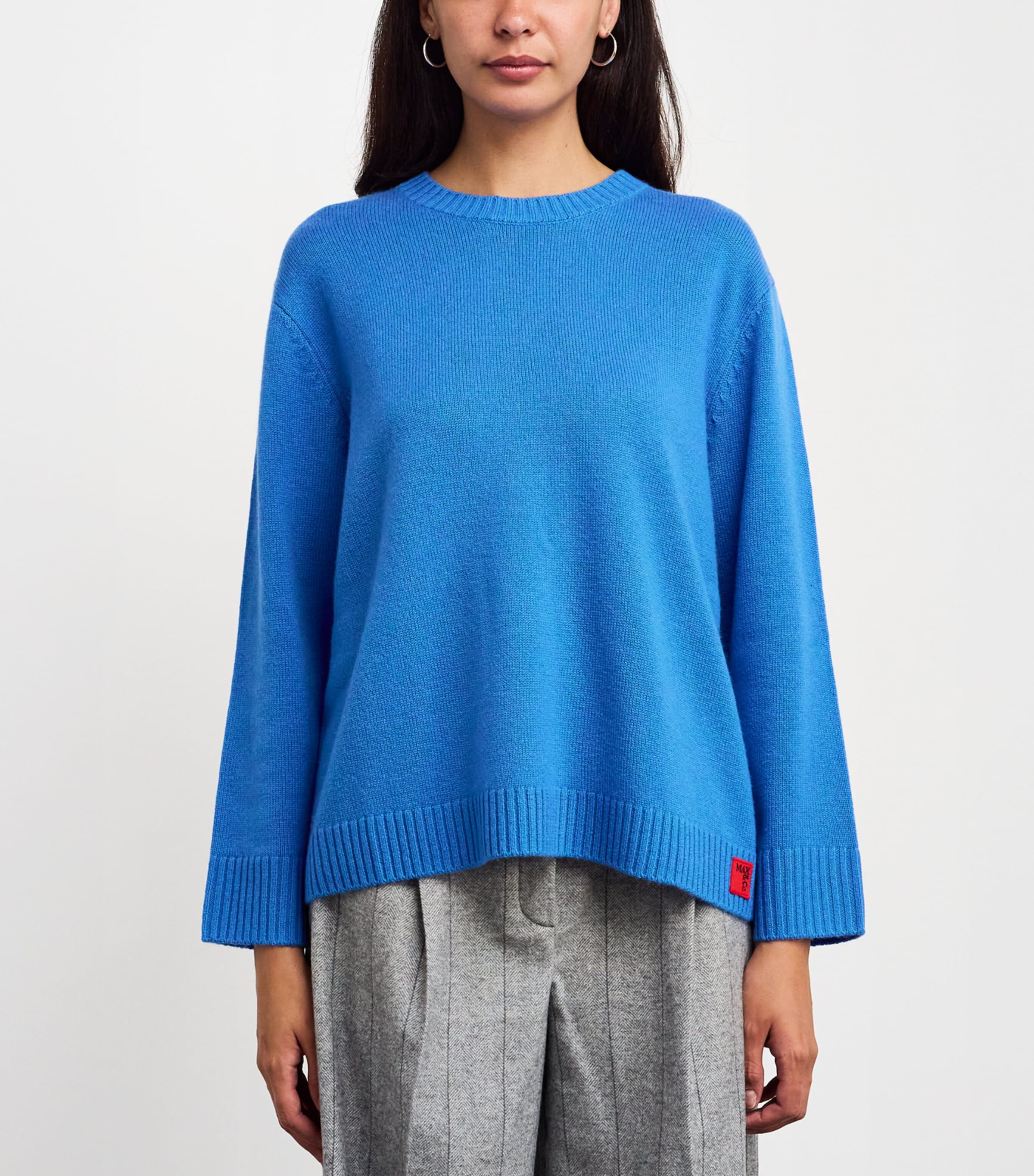 Wool-Cashmere Crew-Neck Sweater ELECTRIC BLUE Image 3