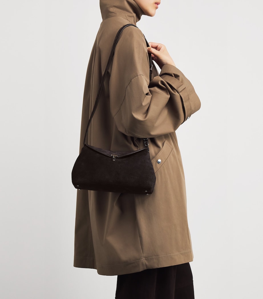 Suede T-Lock Clutch Bag 040 ESPRESSO Image 2