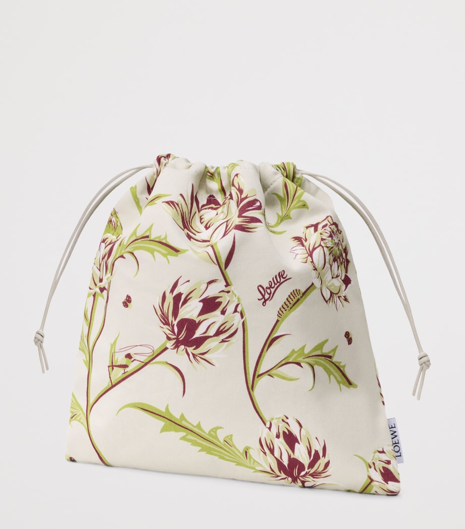 LOEWE x Paula's Ibiza Small Cotton Floral Pouch Soft White Image 2