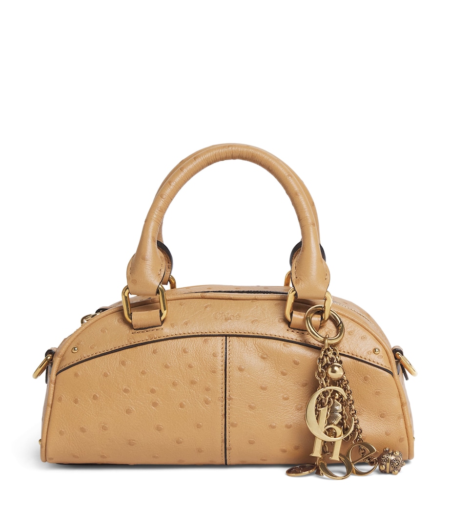 Small Leather Bowling Top-Handle Bag BLEACHED BROWN Image 1