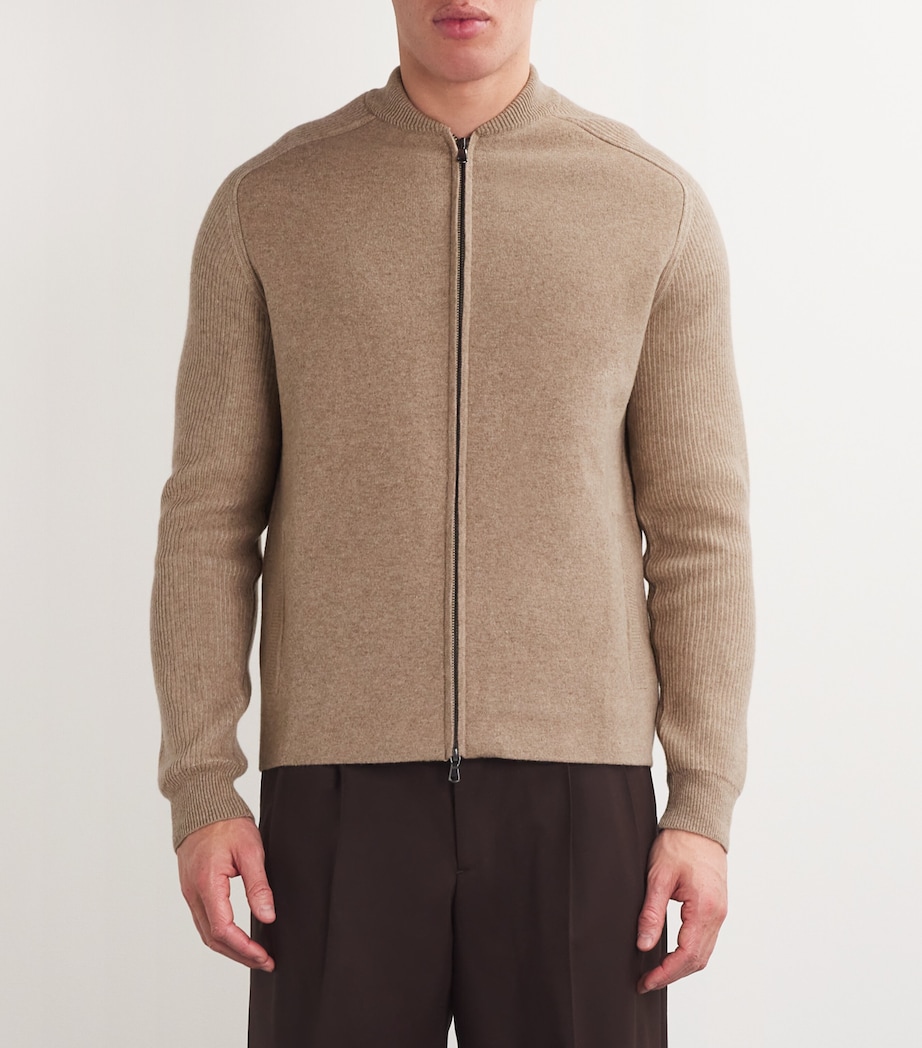 Double-Faced Wool Bomber Jacket LIGHT SANDSTONE Image 3