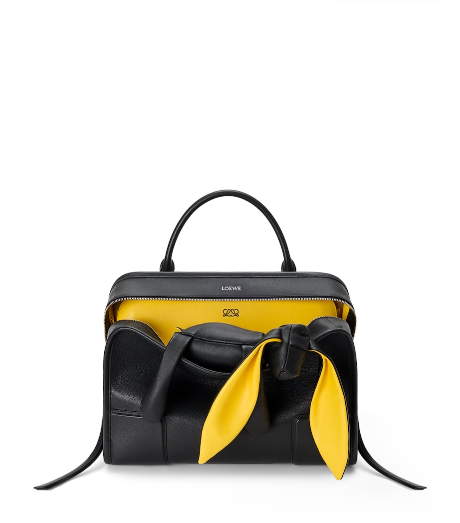 LOEWE x Cosima Von Bonin Large Leather Amazona 180 Lazy Dog Top-Handle Bag Black/yellow Image 1