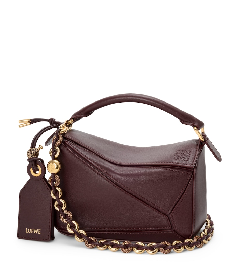 Mini Leather Puzzle Top-Handle Bag DARK BURGUNDY Image 1