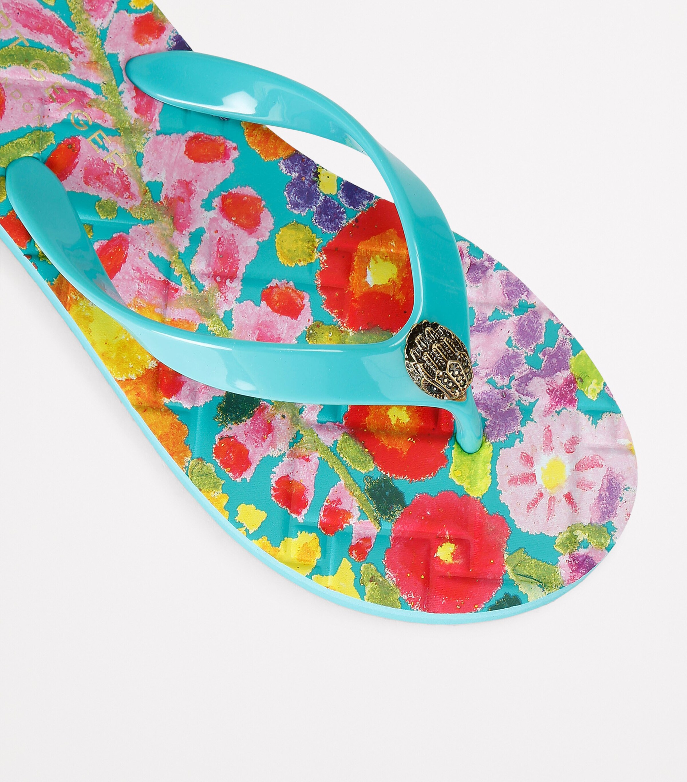 Kurt Geiger London Kensington Q Flip Flops Turq Other Image 3