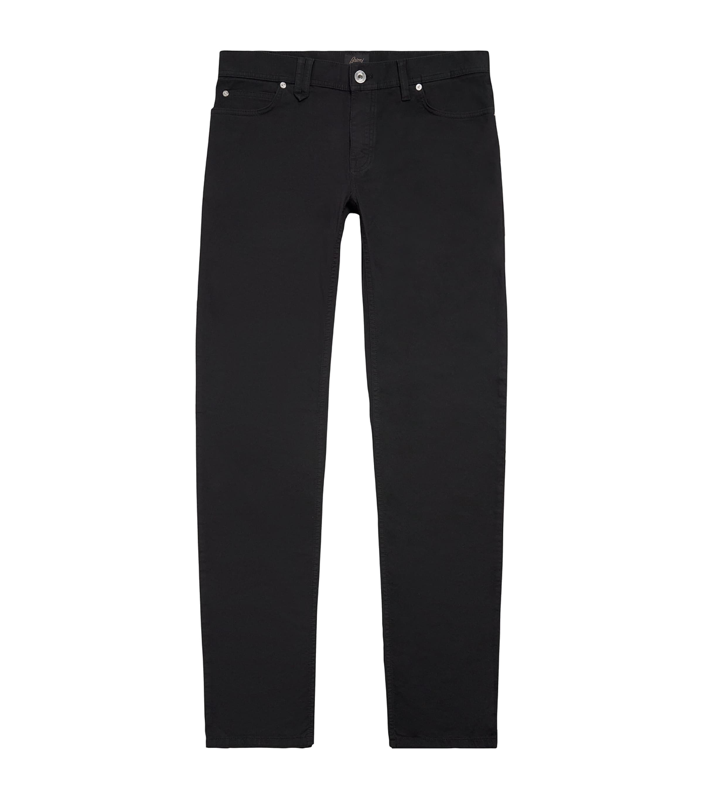 Brioni Organic Denim Meribel Straight Jeans In Black