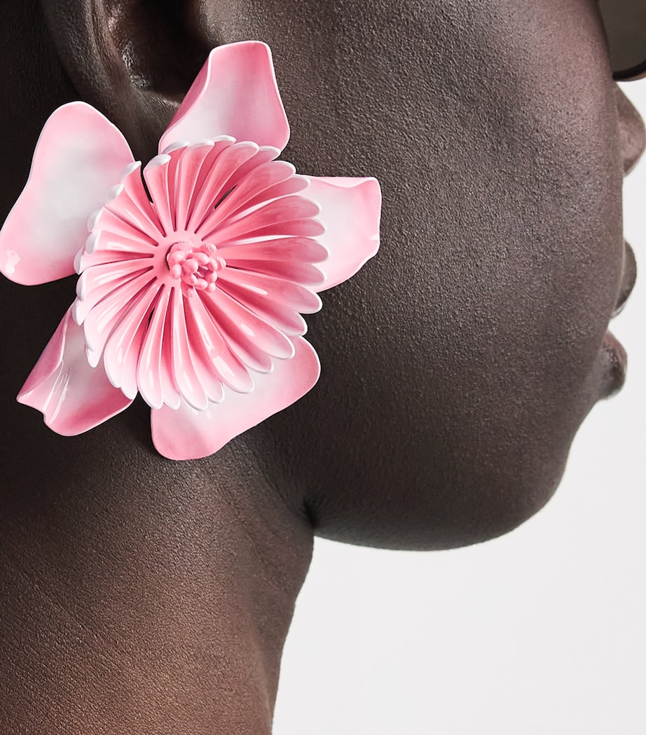 Chloé Bloom Clip-On Earrings Fuchsia Pink Image 2