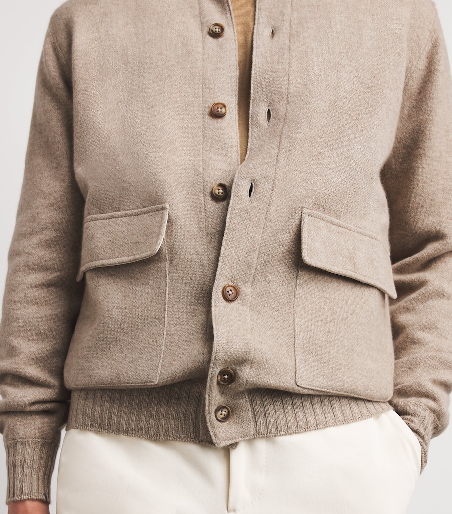 Fioroni Cashmere Mens Cashmere Knitted Bomber Jacket Image 3