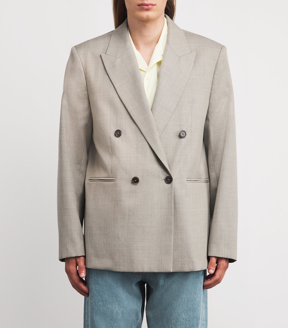 Wool Double-Breasted Blazer VINTAGE KHAKI Image 3