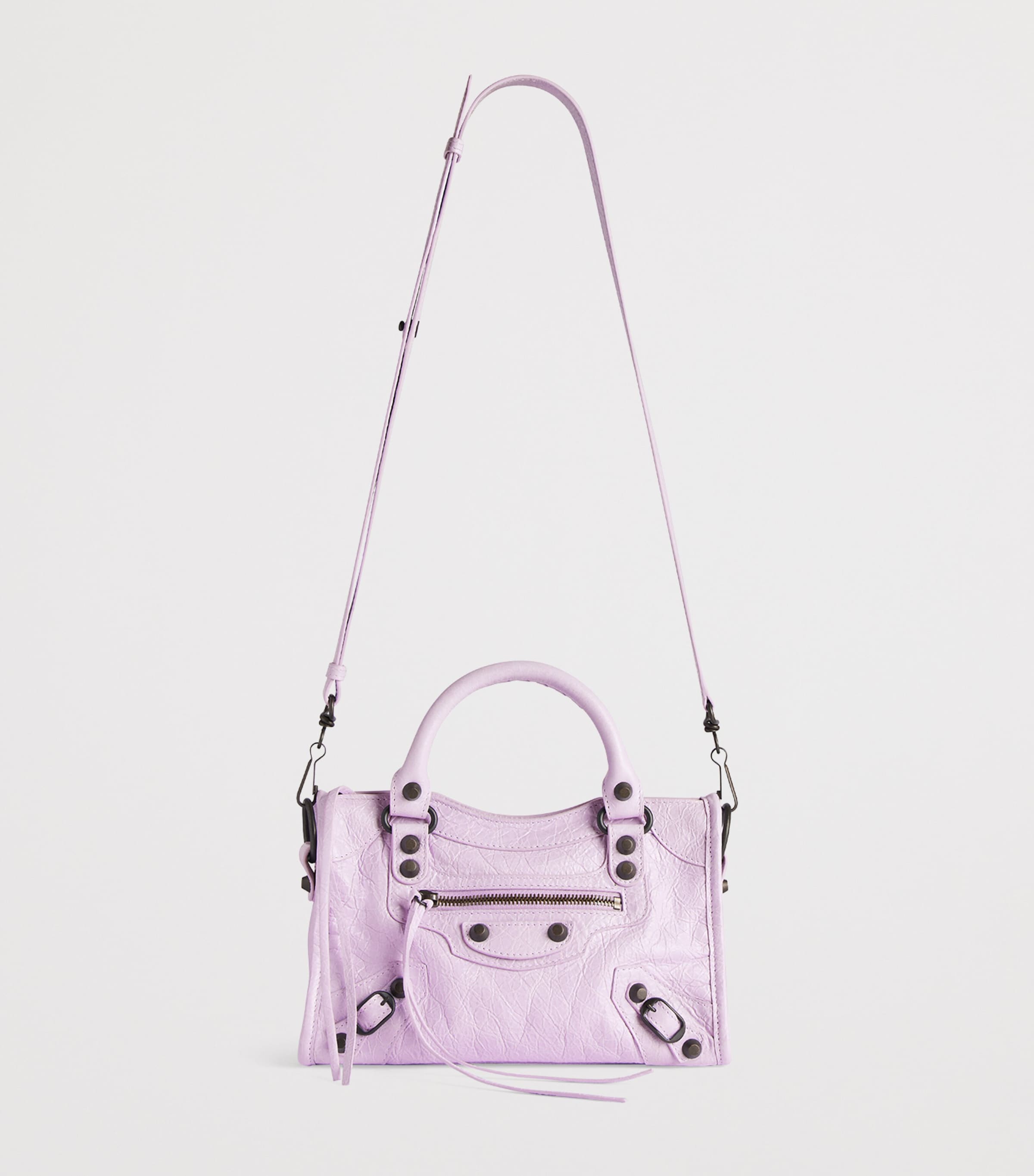 Balenciaga Purple Mini Leather Le City Top-Handle Bag | Harrods US