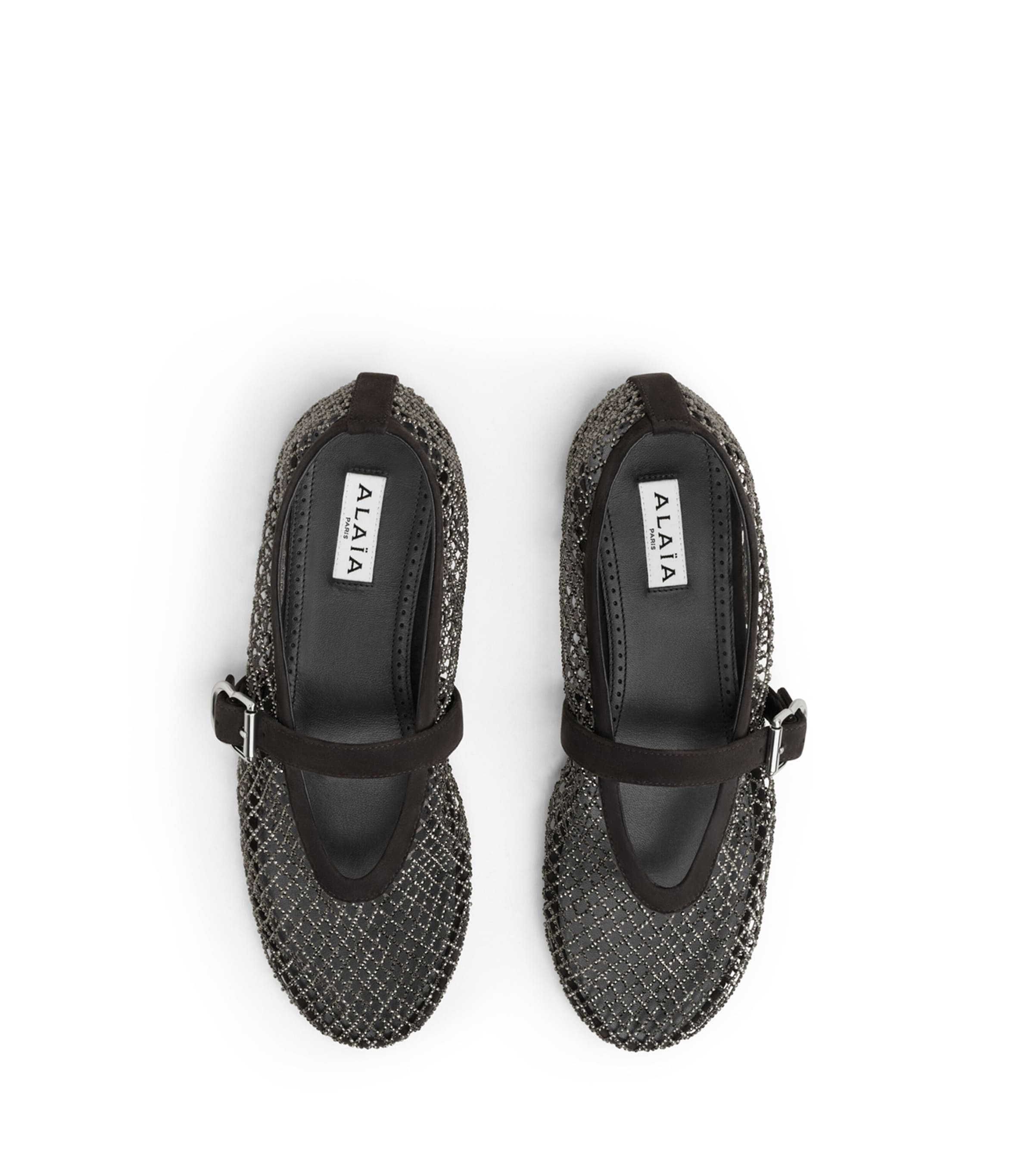 Alaïa Mesh Ballet Flats Anthracite Image 2