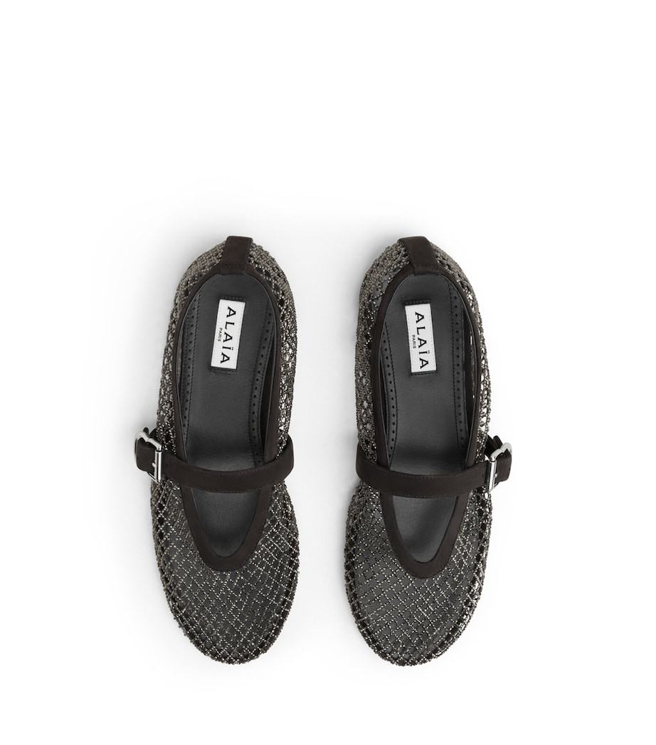 Alaïa Mesh Ballet Flats Anthracite Image 2