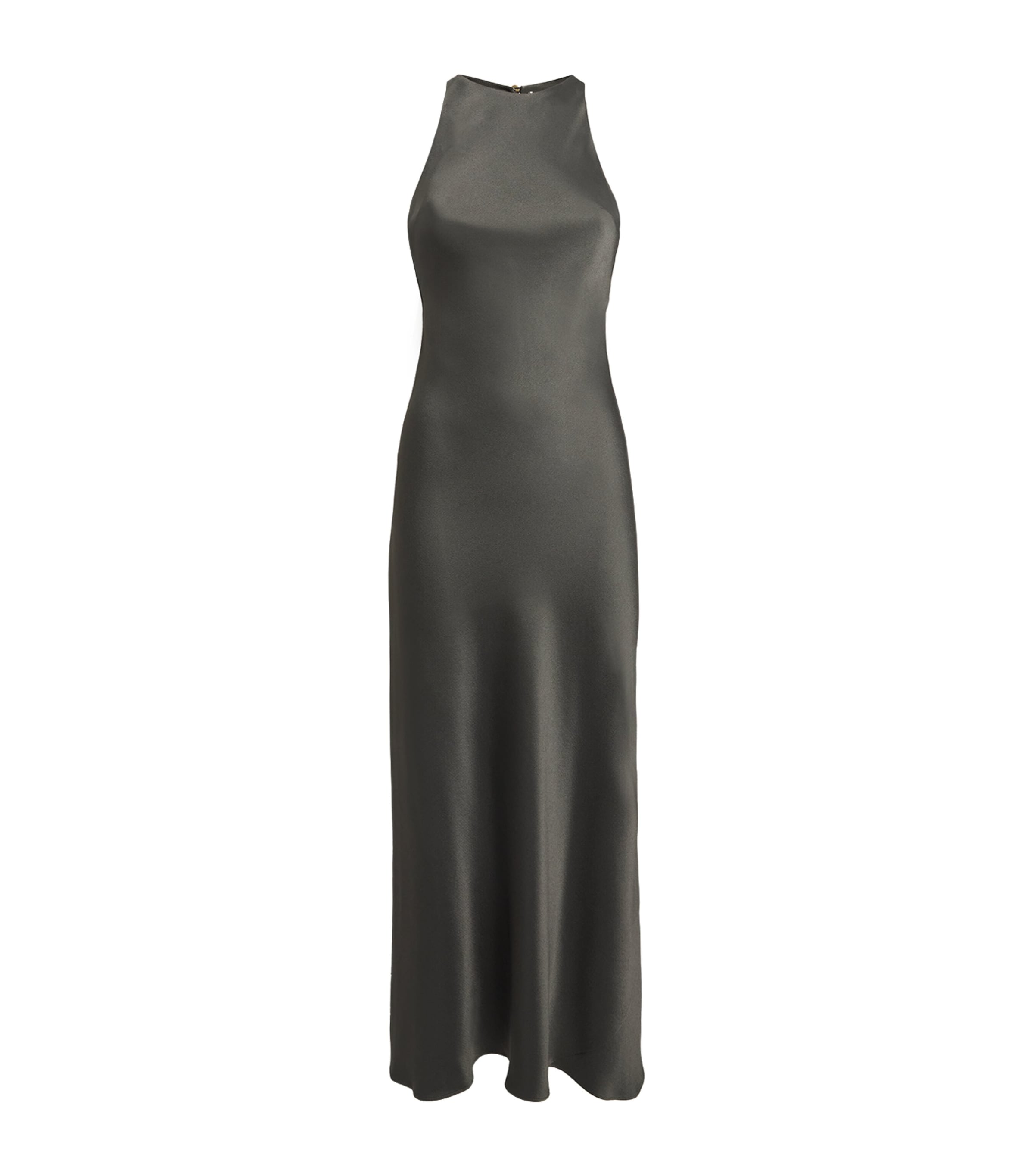 Blazé Milano Satin Skyros Maxi Dress In Green