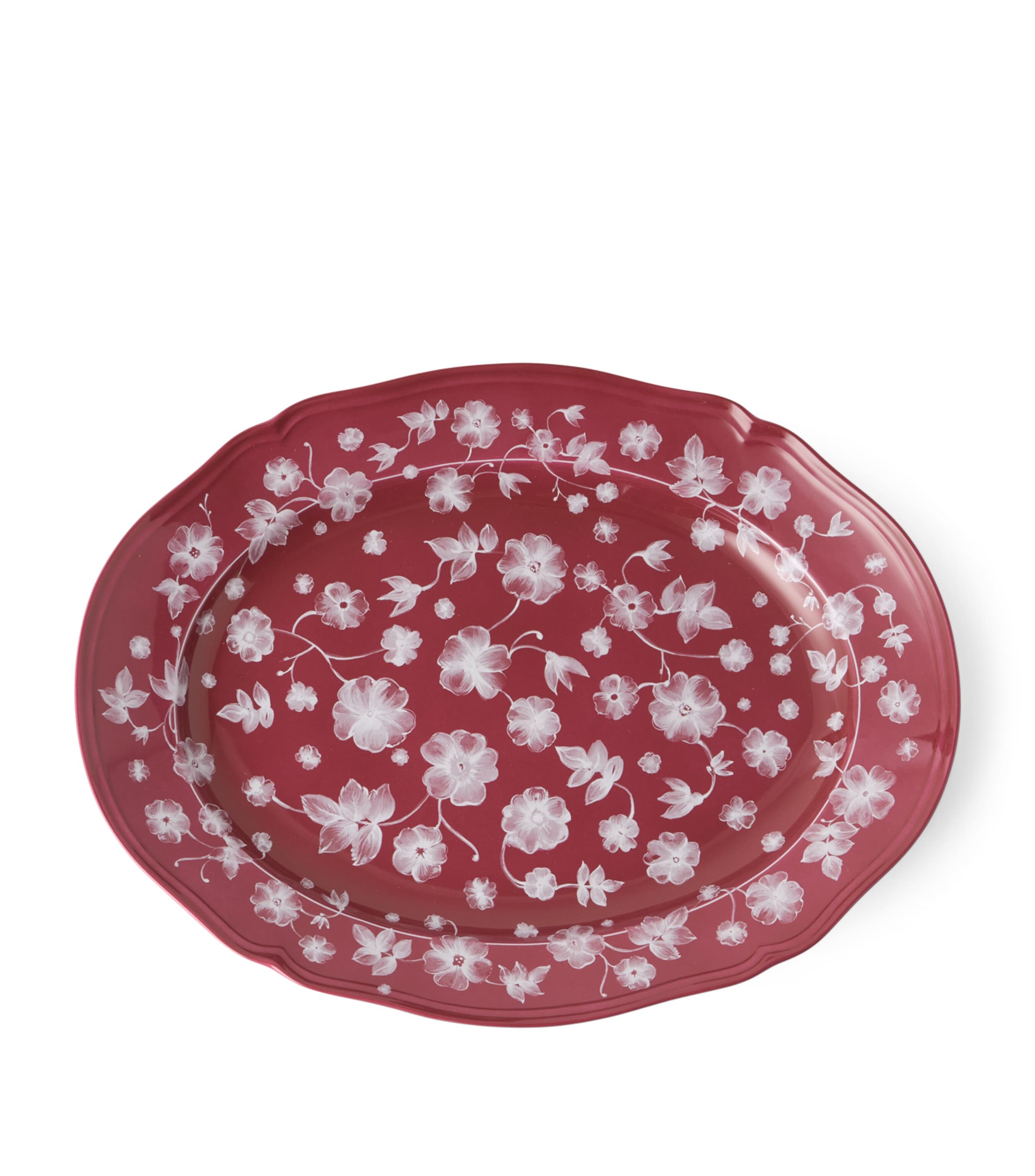 x Ginori 1735 Porcelain Floral Serving Plate (29cm) MAGENTA Image 1
