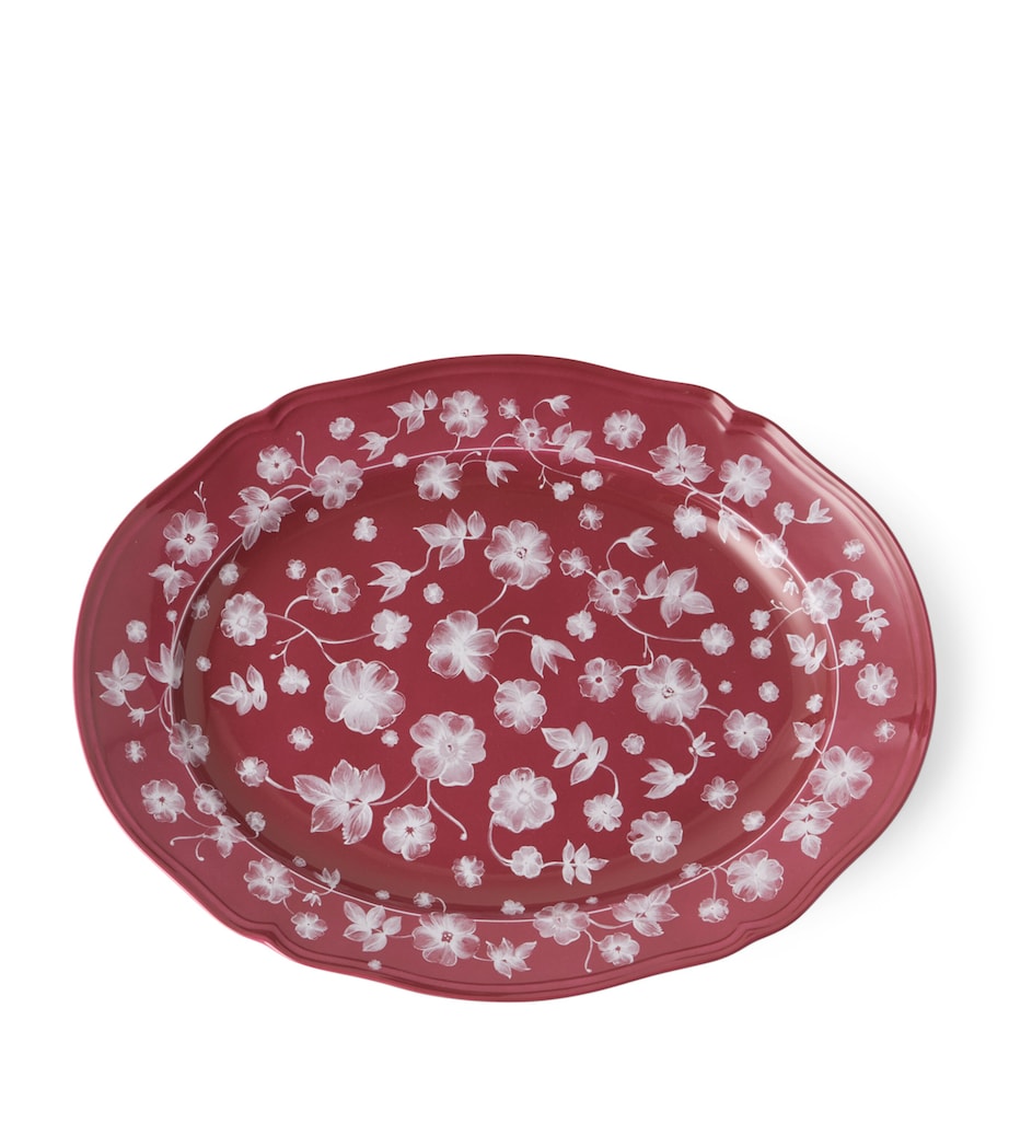 x Ginori 1735 Porcelain Floral Serving Plate (29cm) MAGENTA Image 1