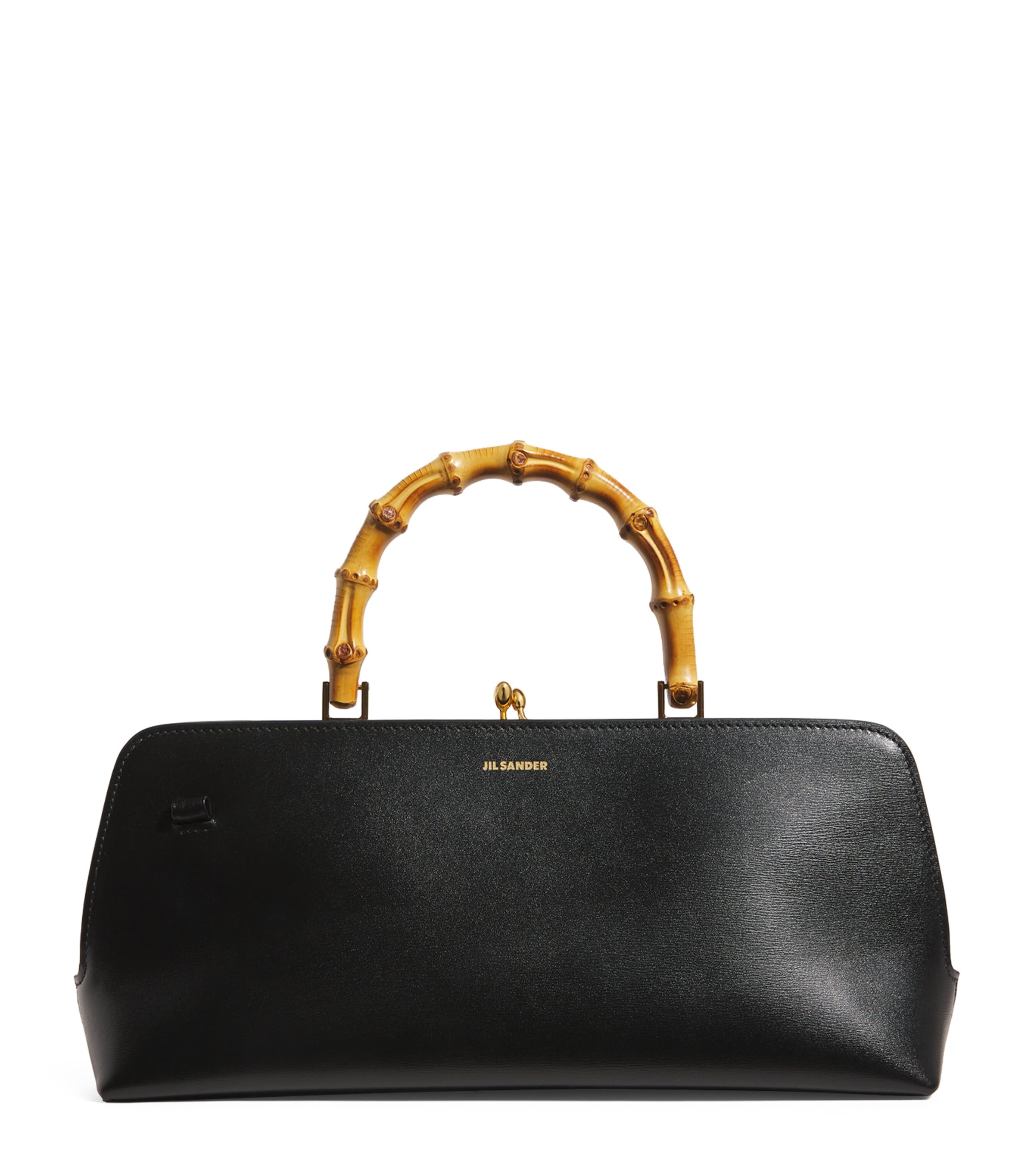 Jil Sander Goji Mini Bamboo Top-handle Bag In Black