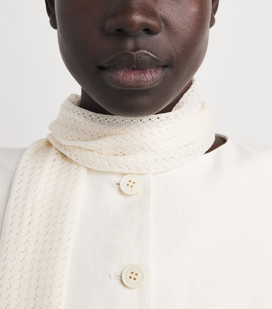 Eleventy Silk Scarf Bianco Image 2