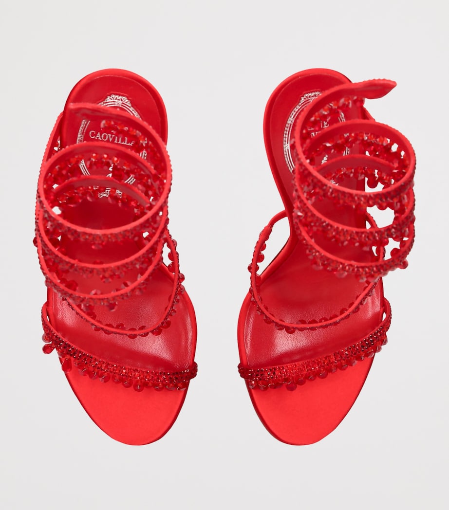 Satin Chandelier Heeled Sandals 105 RED Image 4