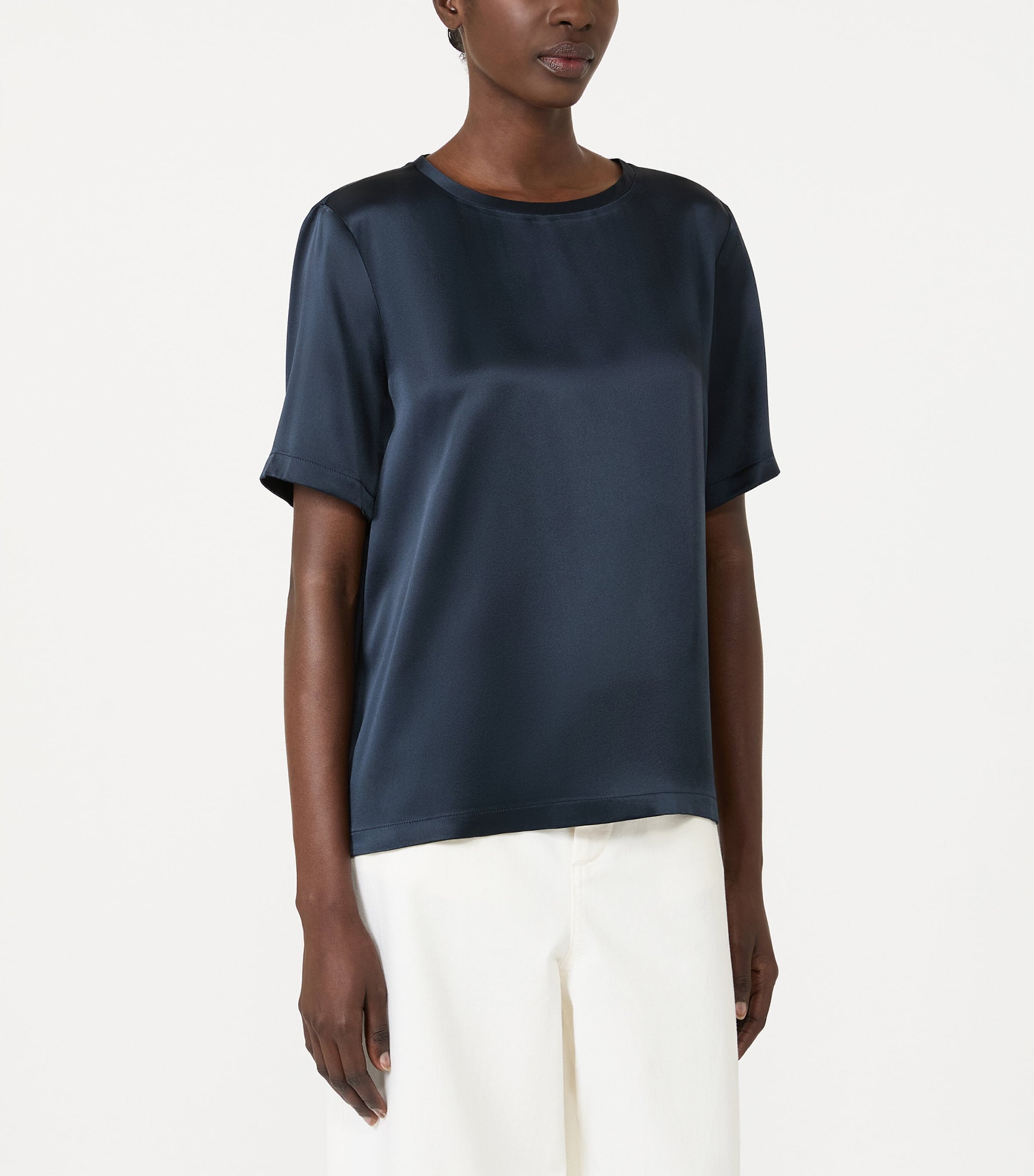 Max Mara Womens Satin T-Shirt Midnightblue Image 3