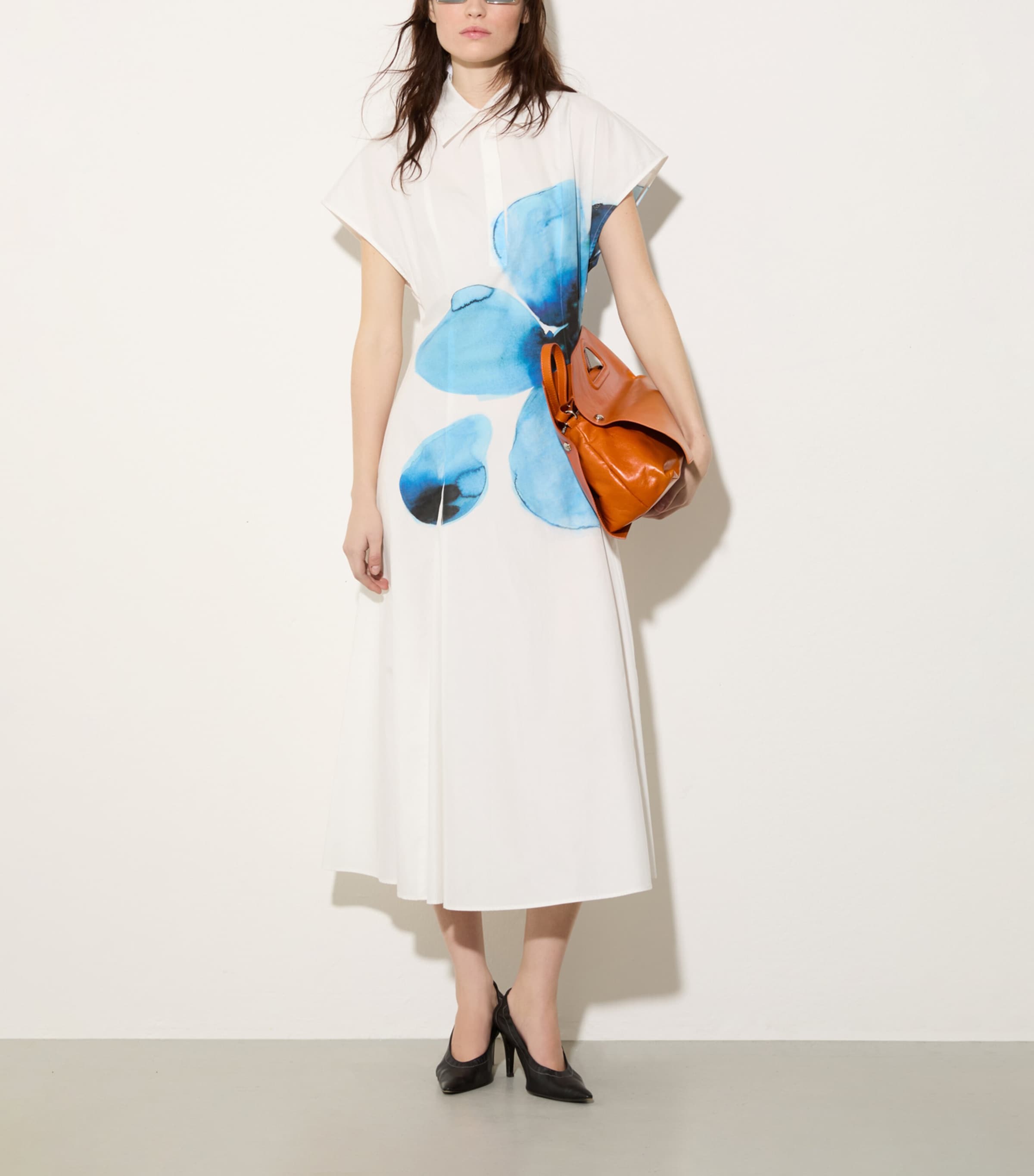 MAX&Co. Womens Cotton Shirt Midi Dress Cream Image 4