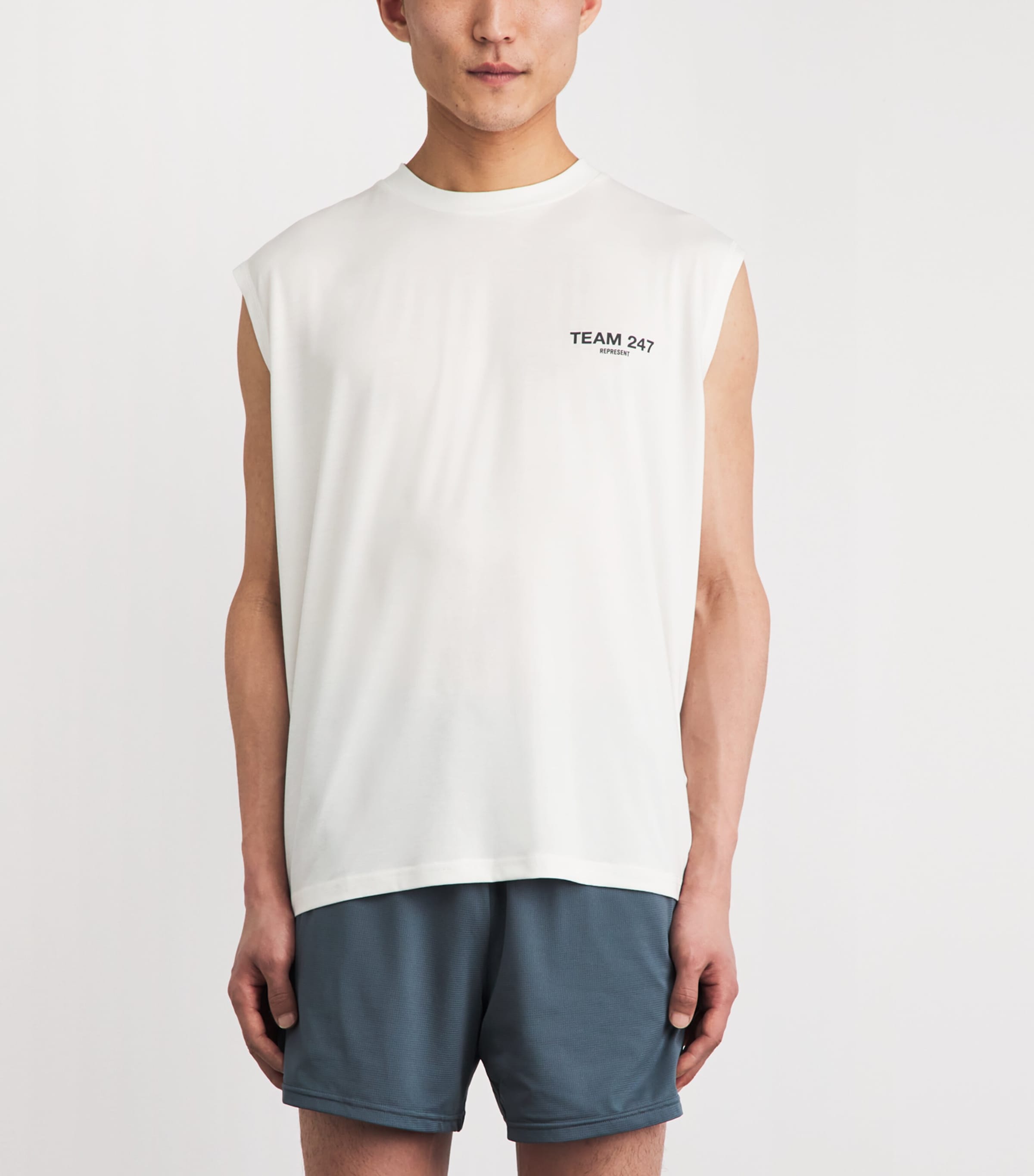 Represent 247 Mens Team 247 Tank Top Flat White Image 4