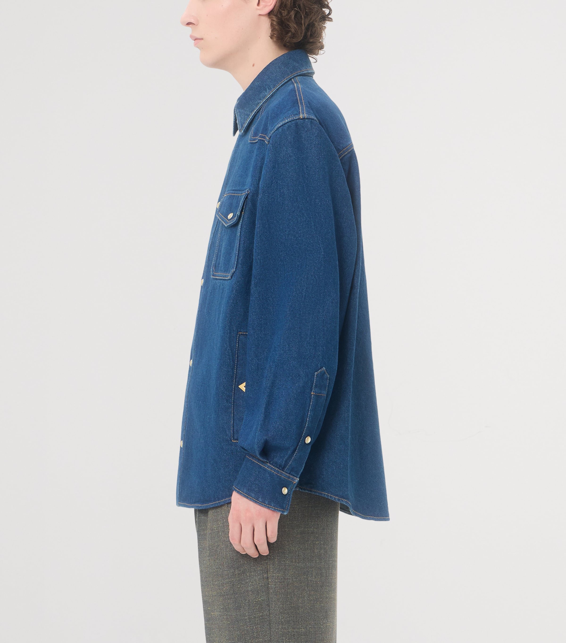 Valentino Mens Cotton Denim Shirt Image 4