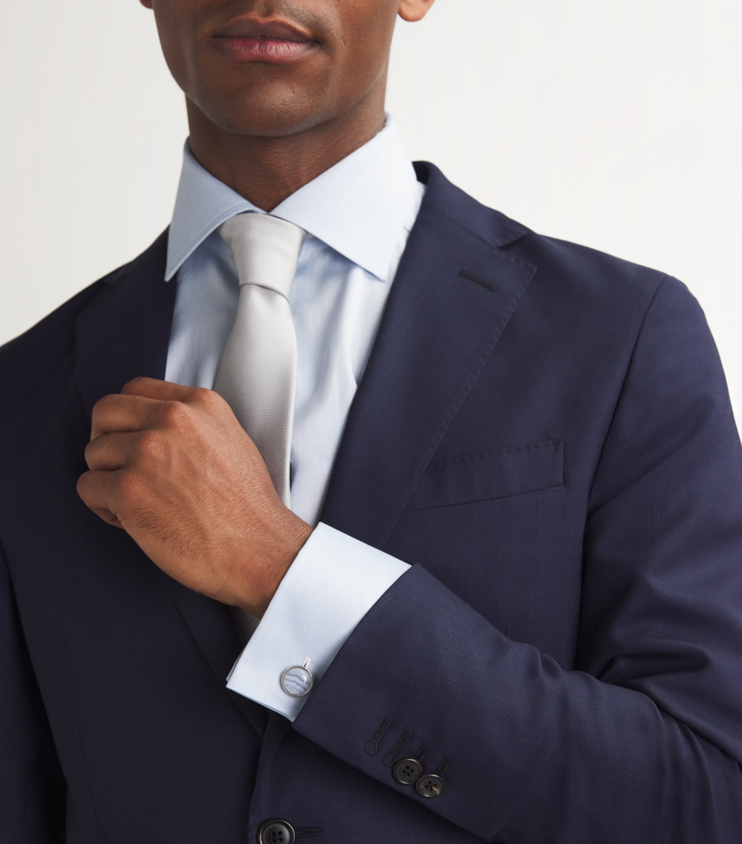 Agate Circular Cufflinks SILVER Image 5
