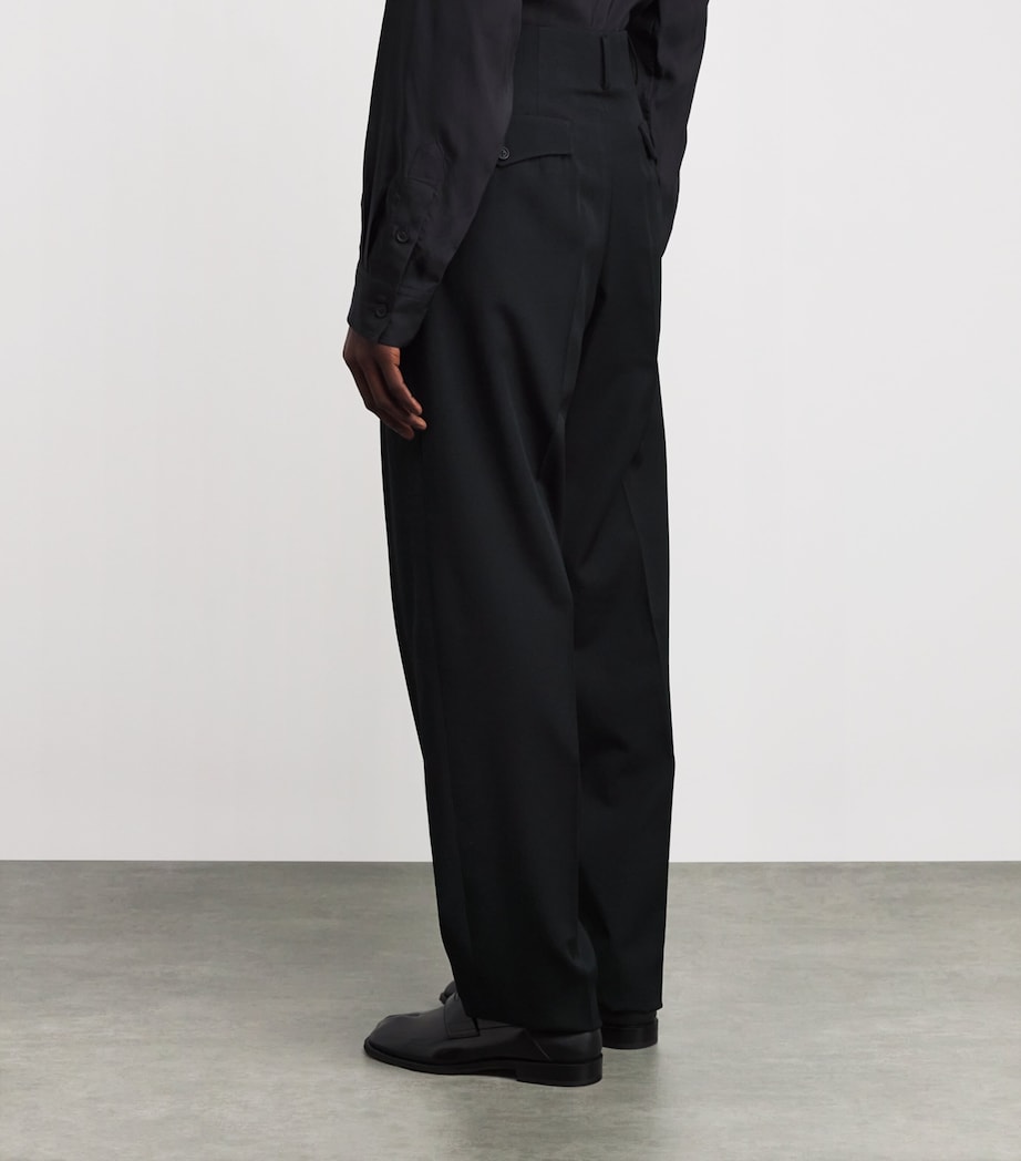 Wool 2-Tucks Tailored Trousers BLACK Image 4